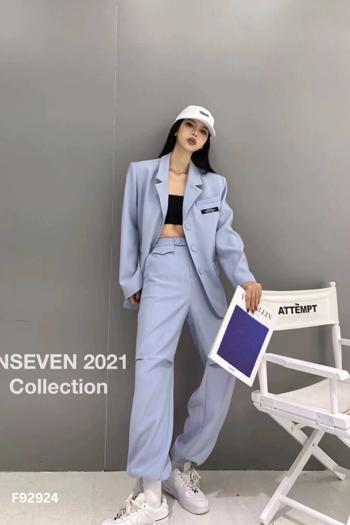 Áo blazer xám xanh 3 cúc