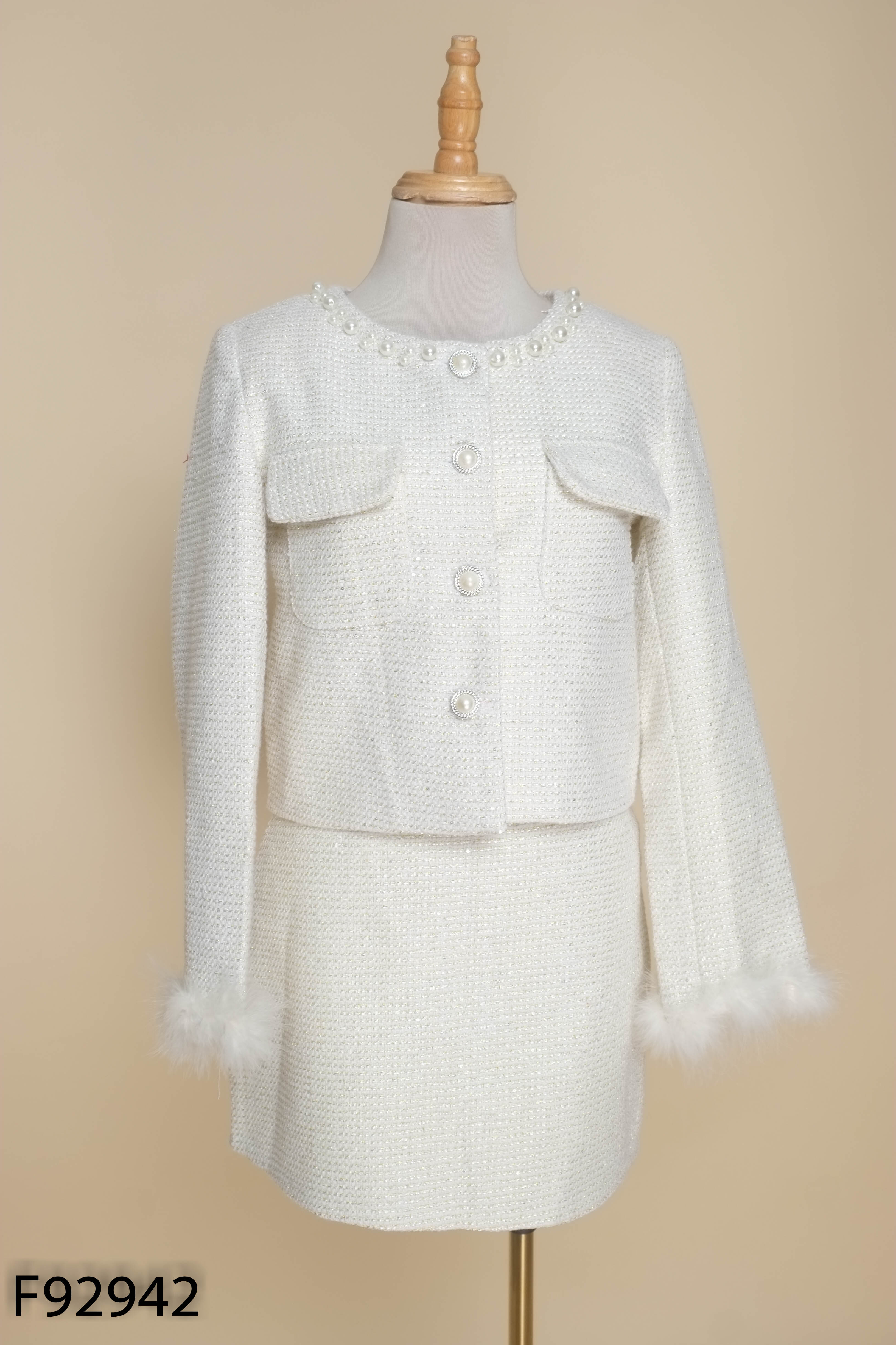 Set dạ tweed be DT EDITION+váy