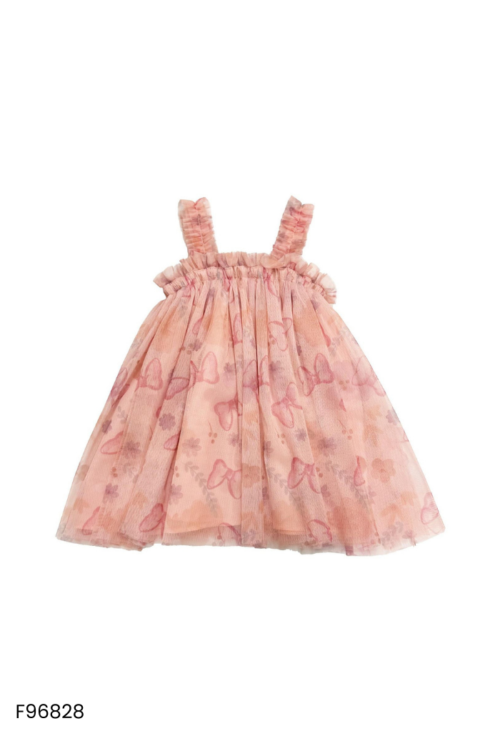 Váy hai dây lưới hồng hoa KIDS