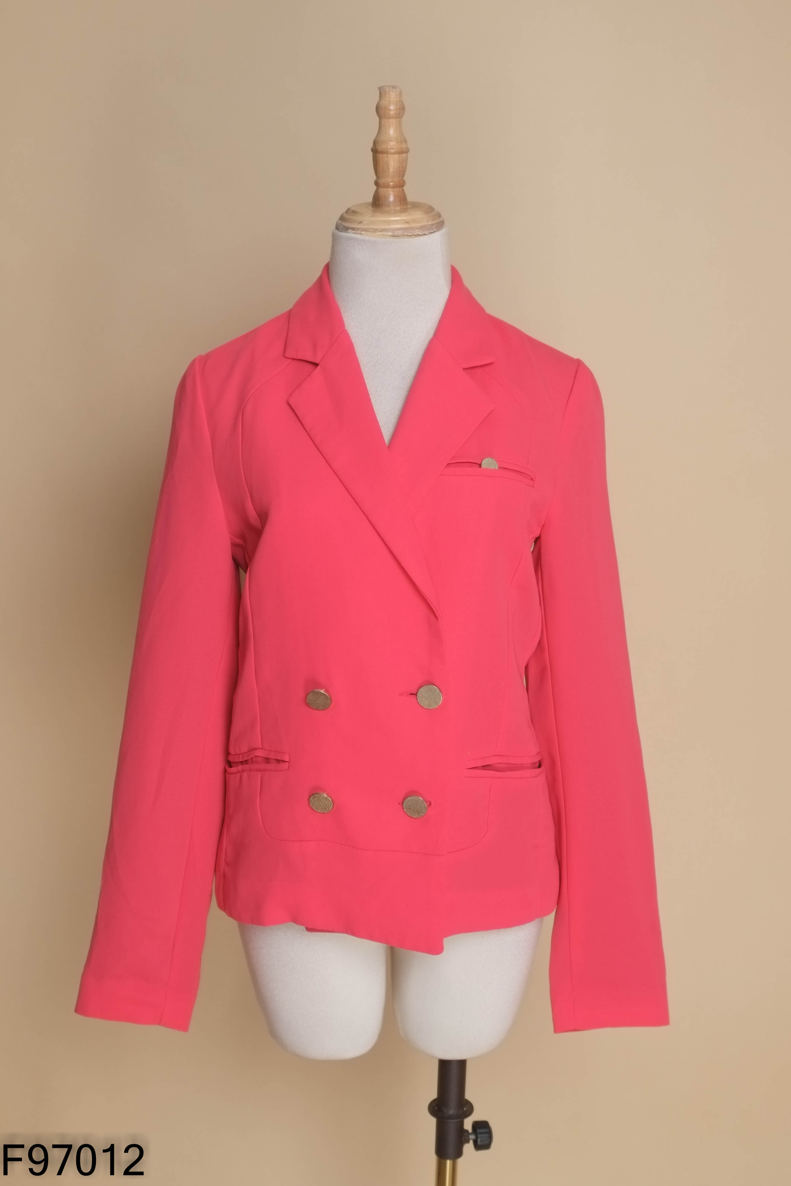 Áo khoác blazers hồng đậm phối túi
