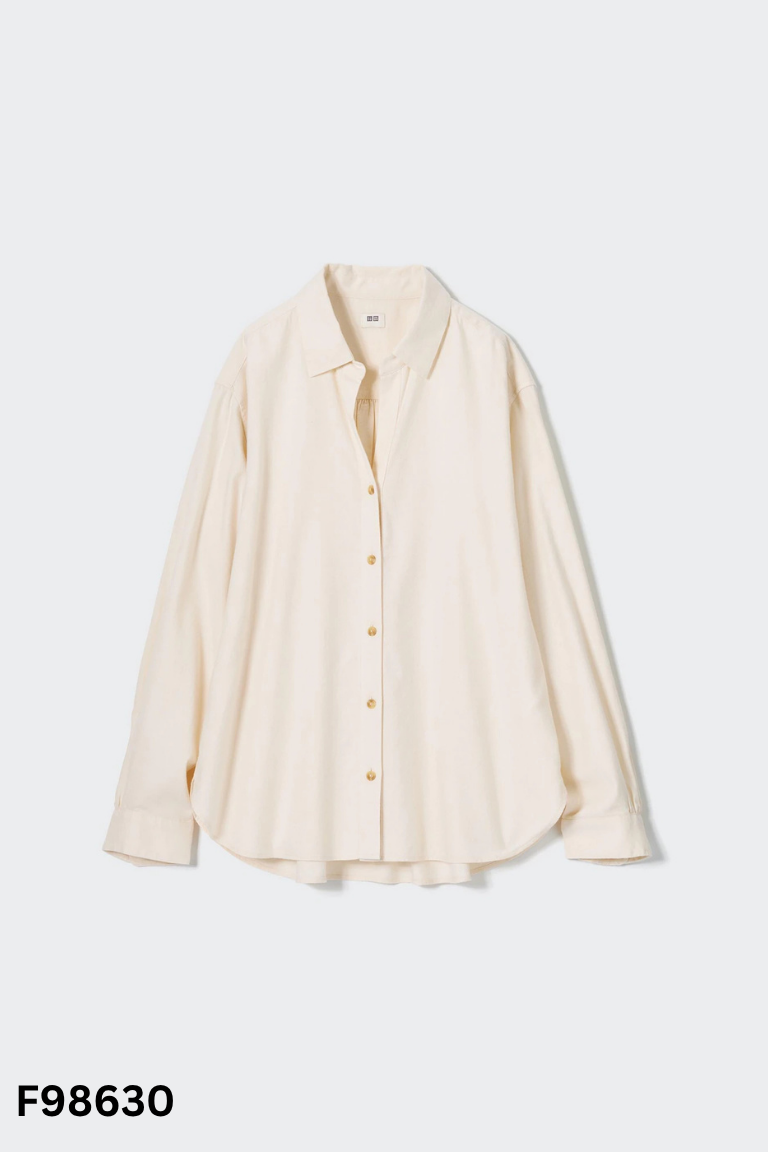 Áo sơ mi UNIQLO be trơn