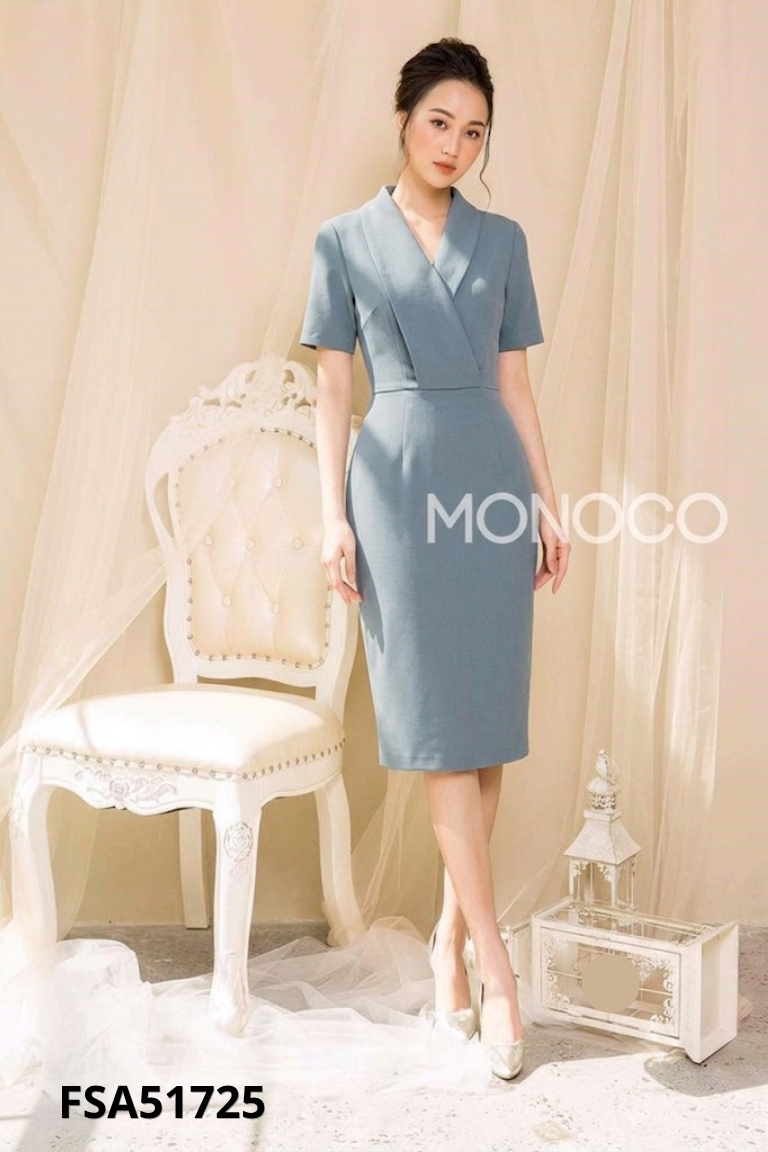 Váy MONOCO xanh cổ vest