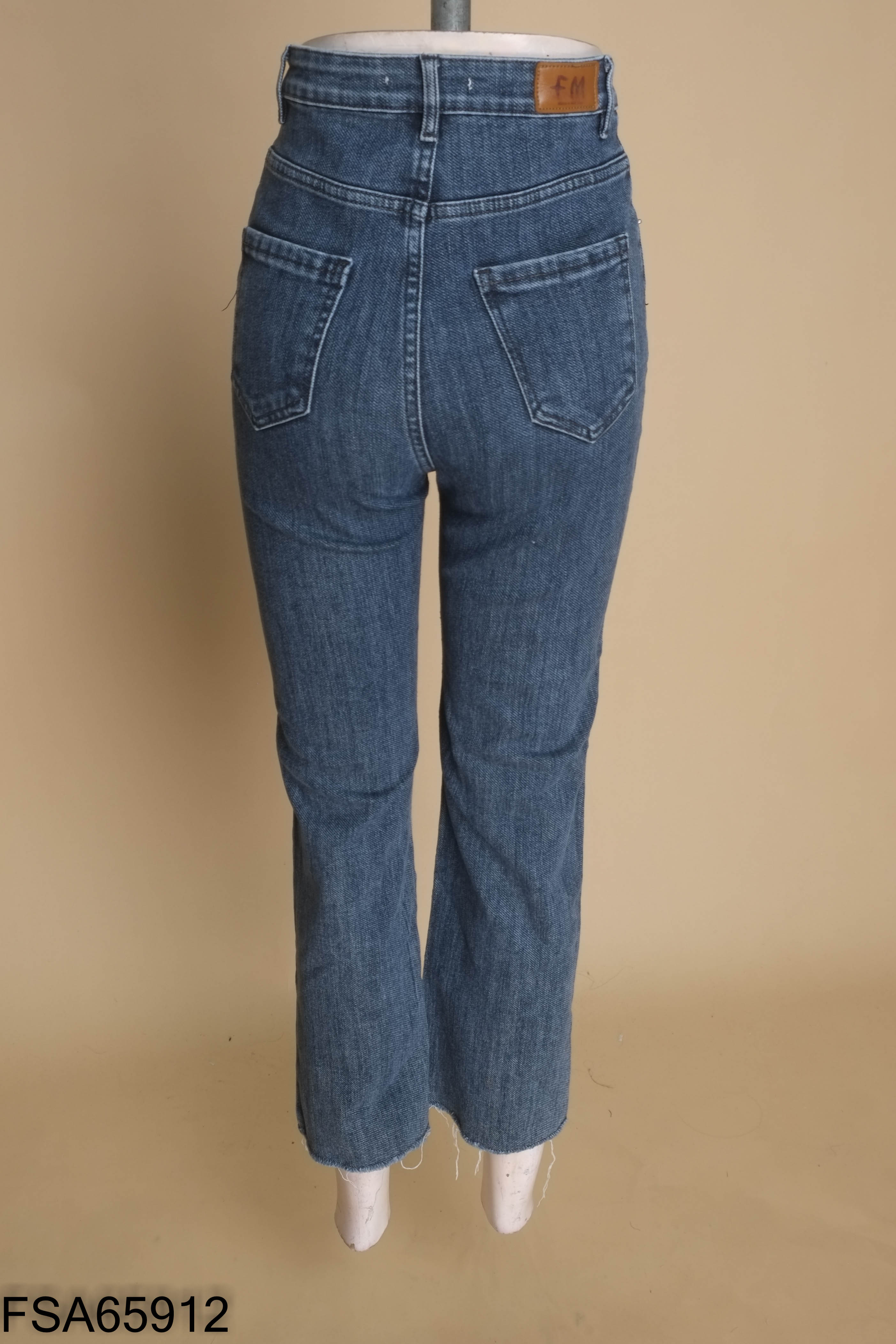 Quần FM jeans xanh tua rua