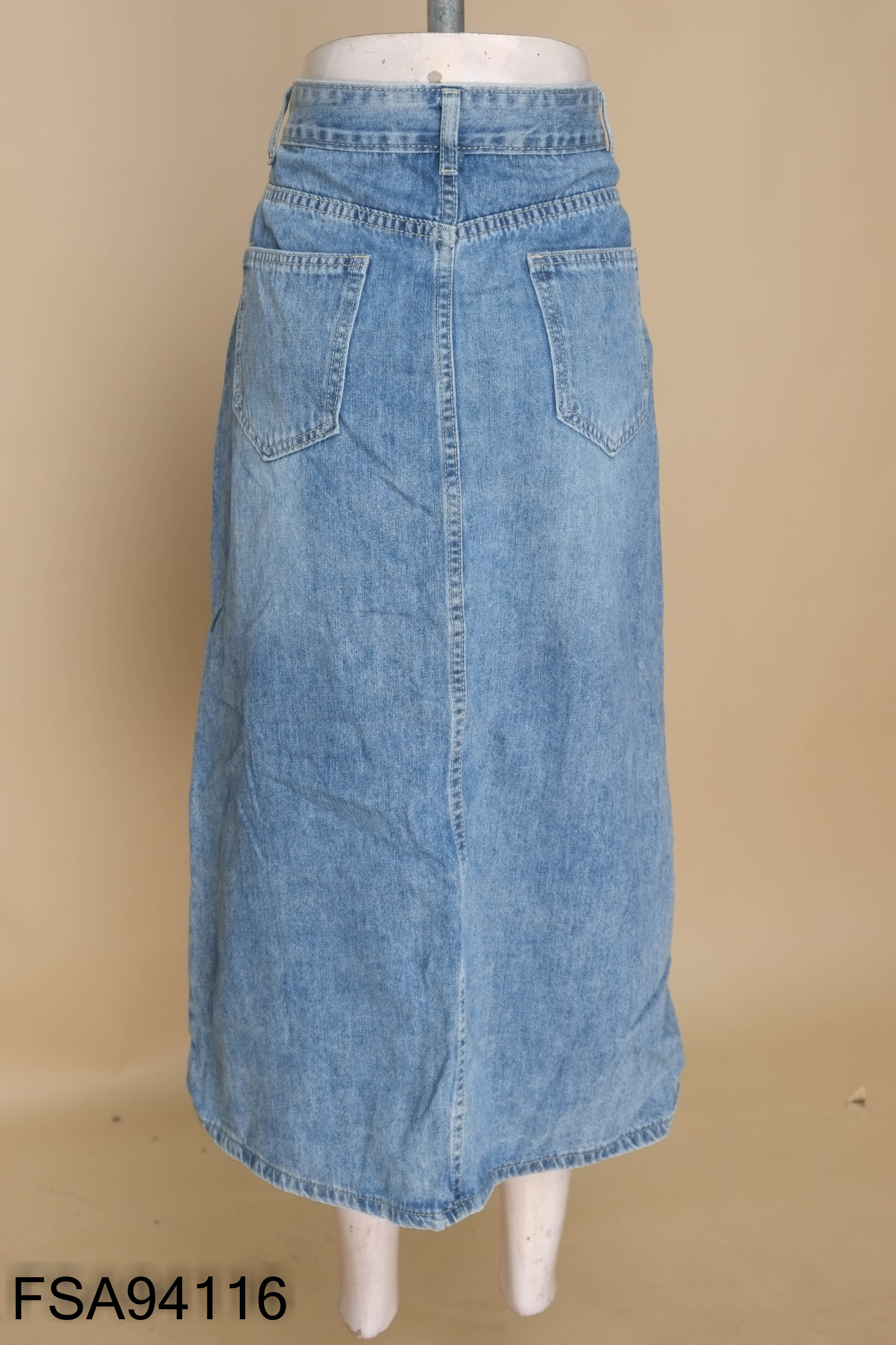 Chân váy jeans xanh dài
