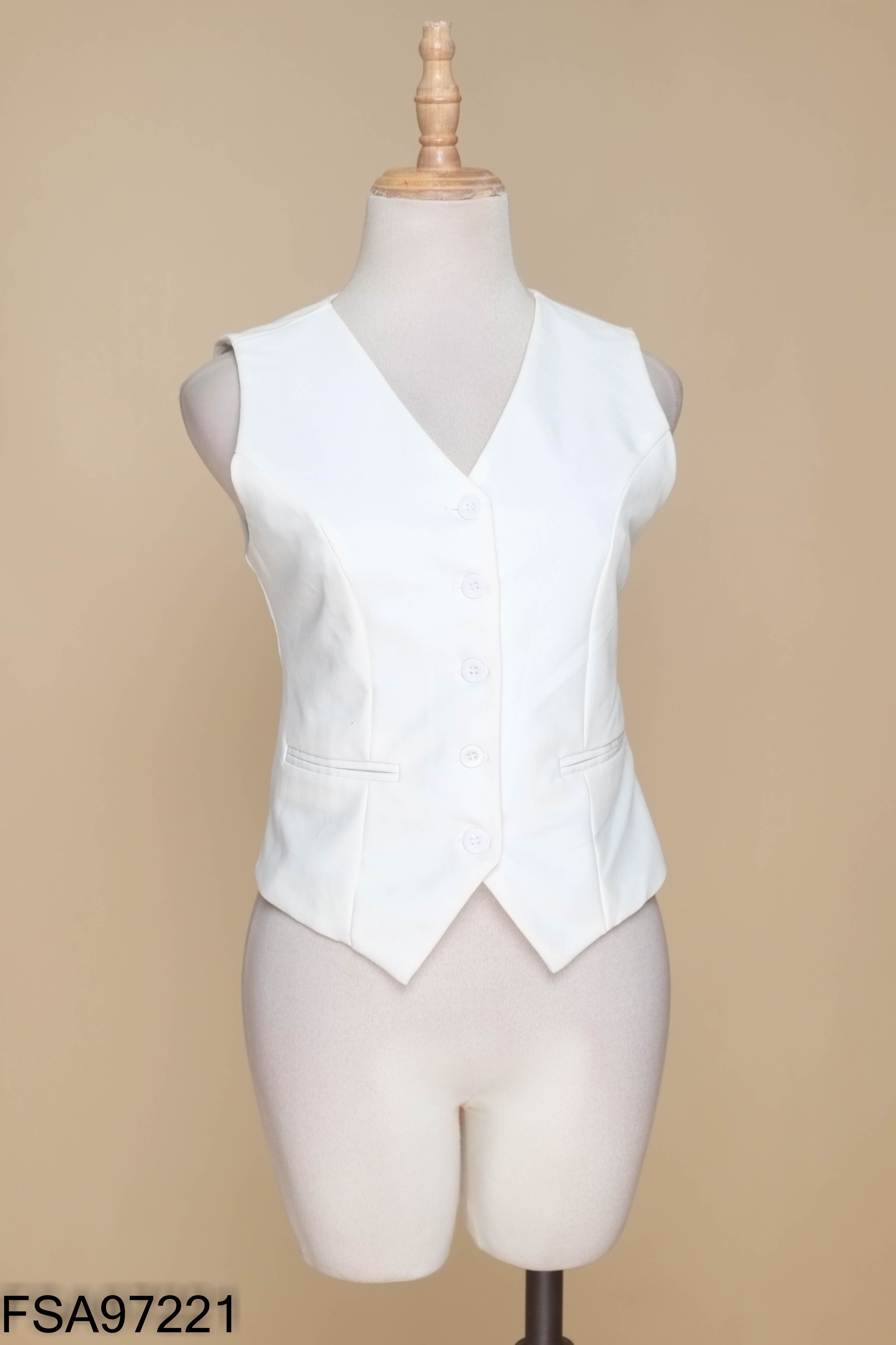 Áo vest trắng trơn