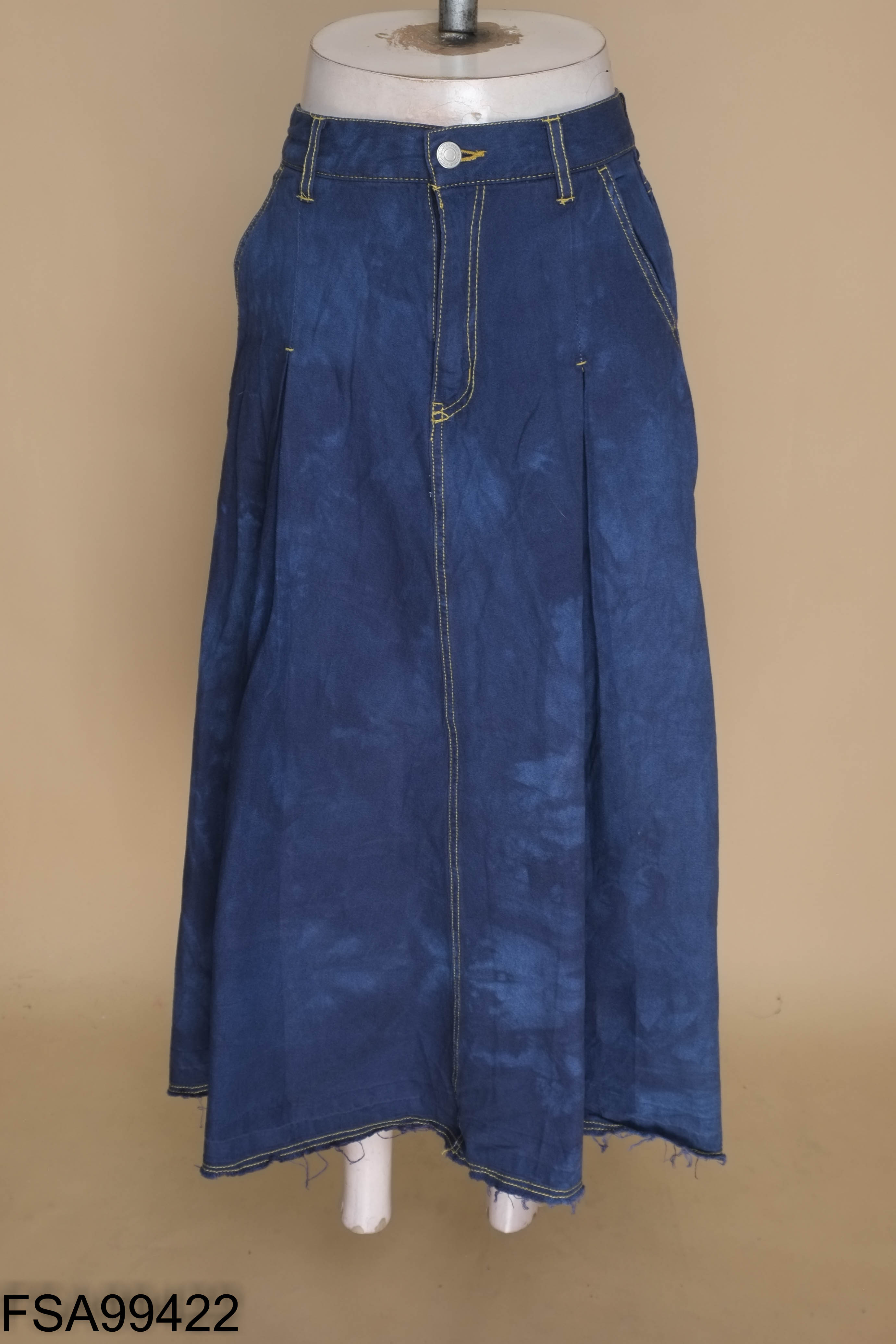 Chân váy loang jeans xanh