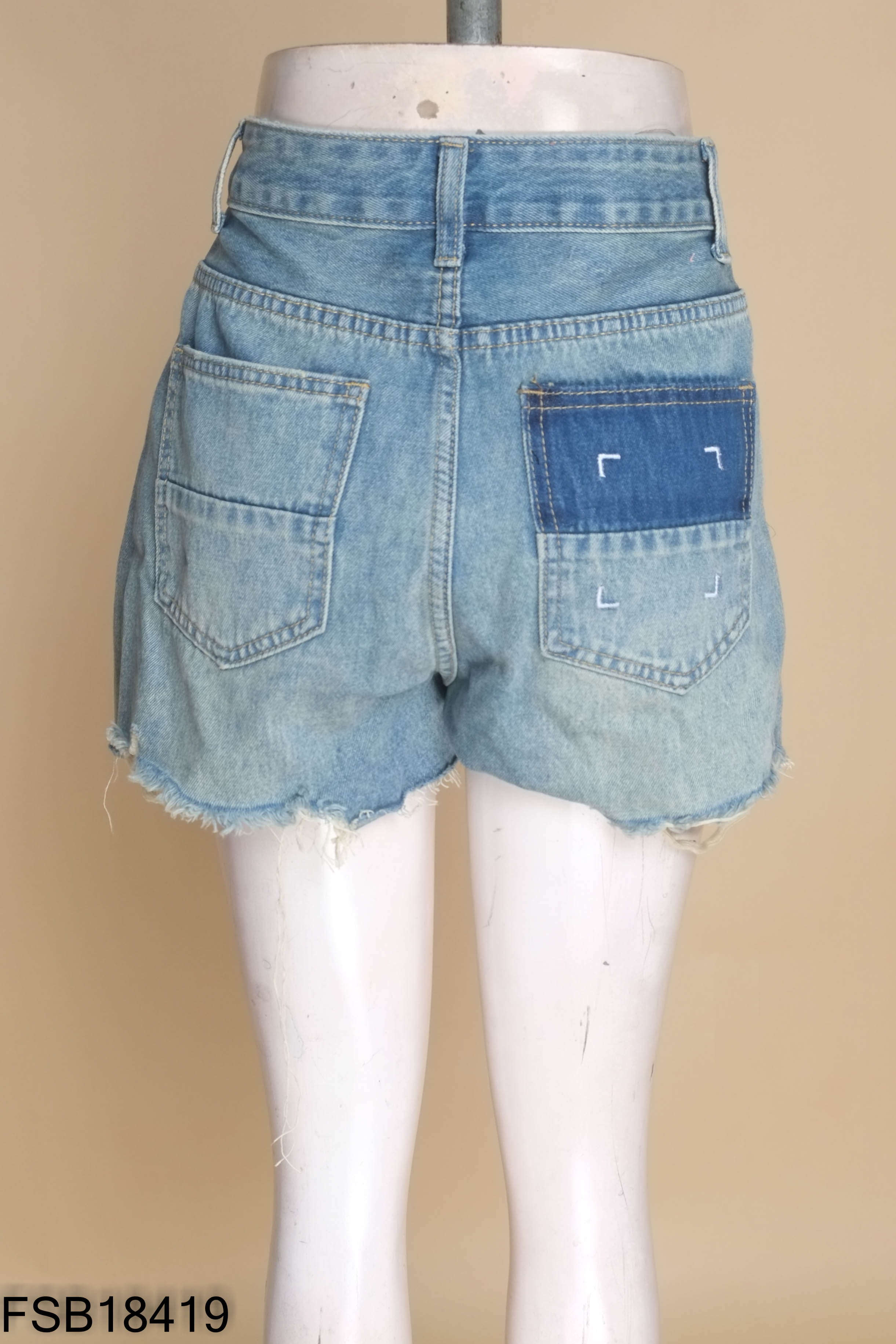Quần short jean xanh