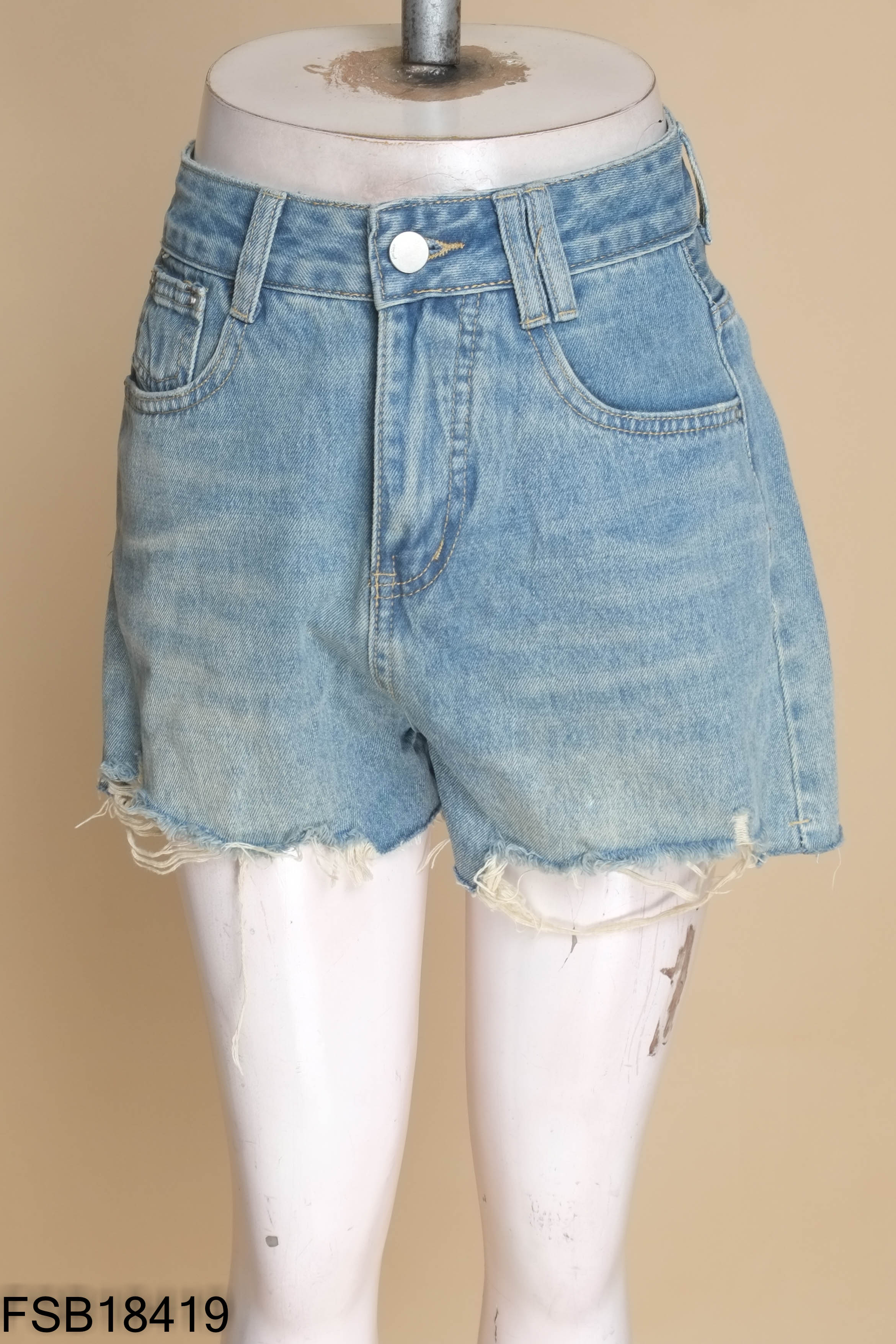 Quần short jean xanh