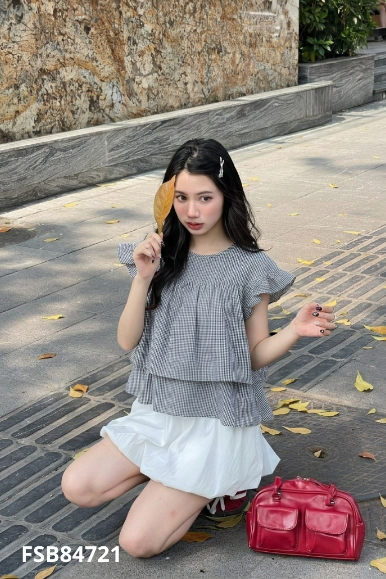 Áo đen caro 2 tầng