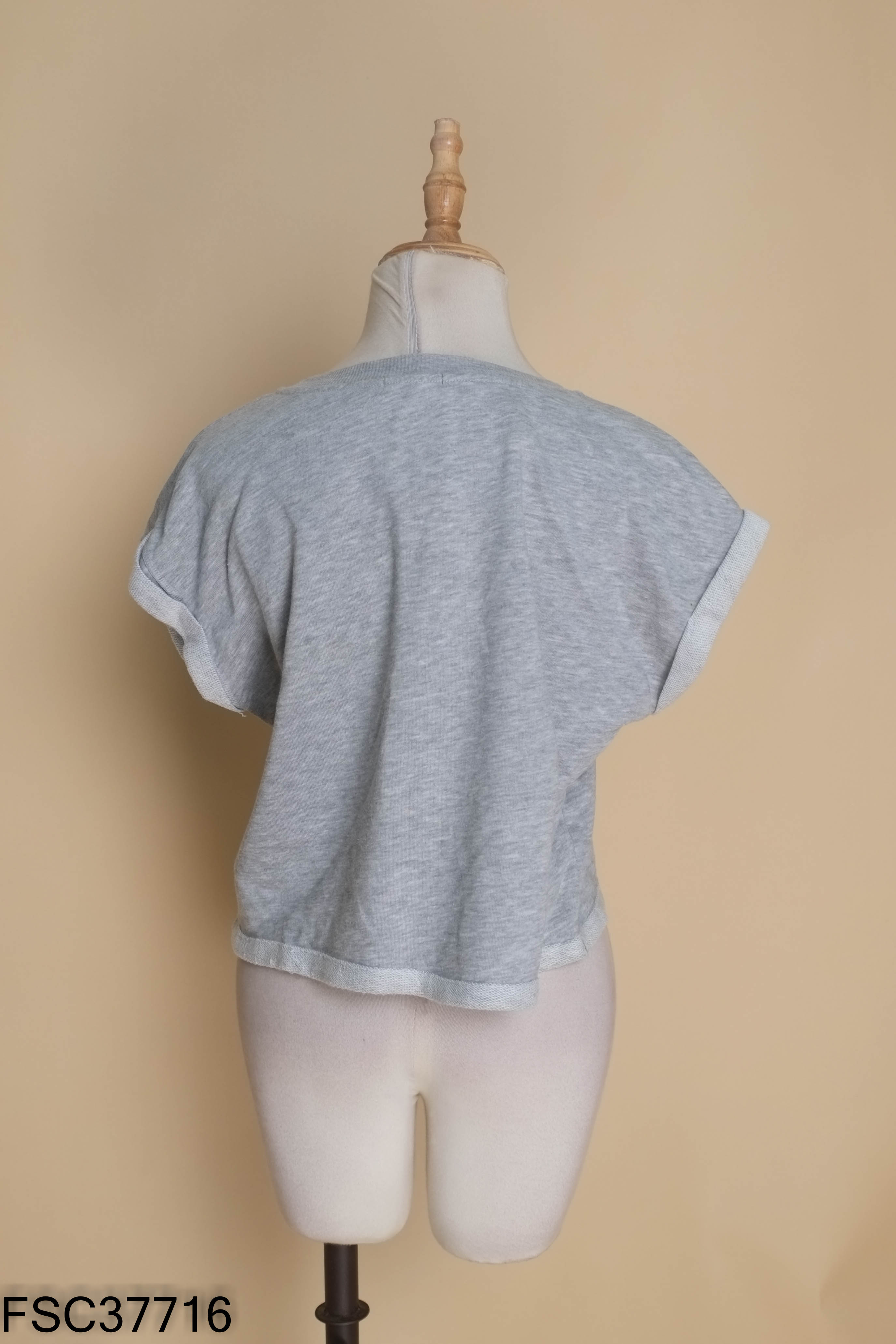 Áo BERSHKA xám vắn gấu