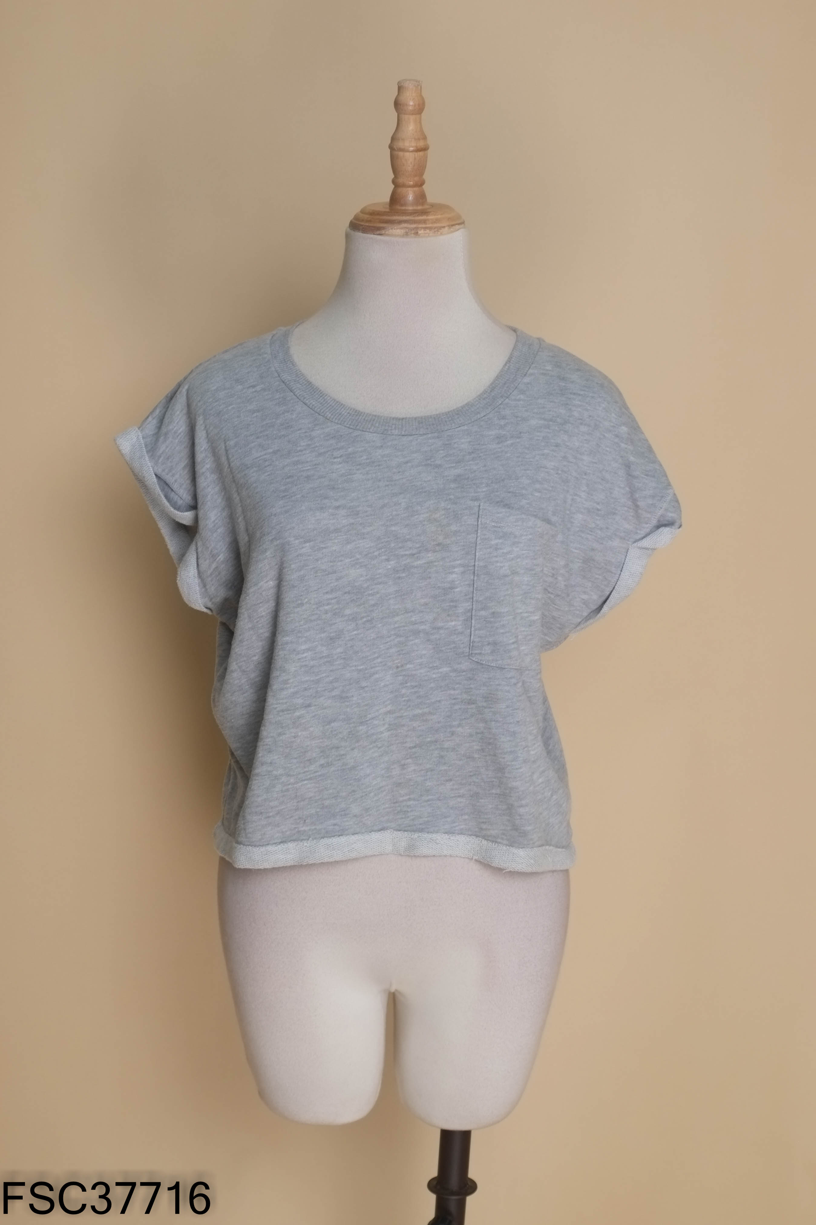 Áo BERSHKA xám vắn gấu