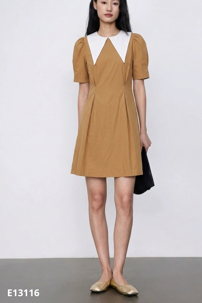 Váy REDSHOP nâu cổ be