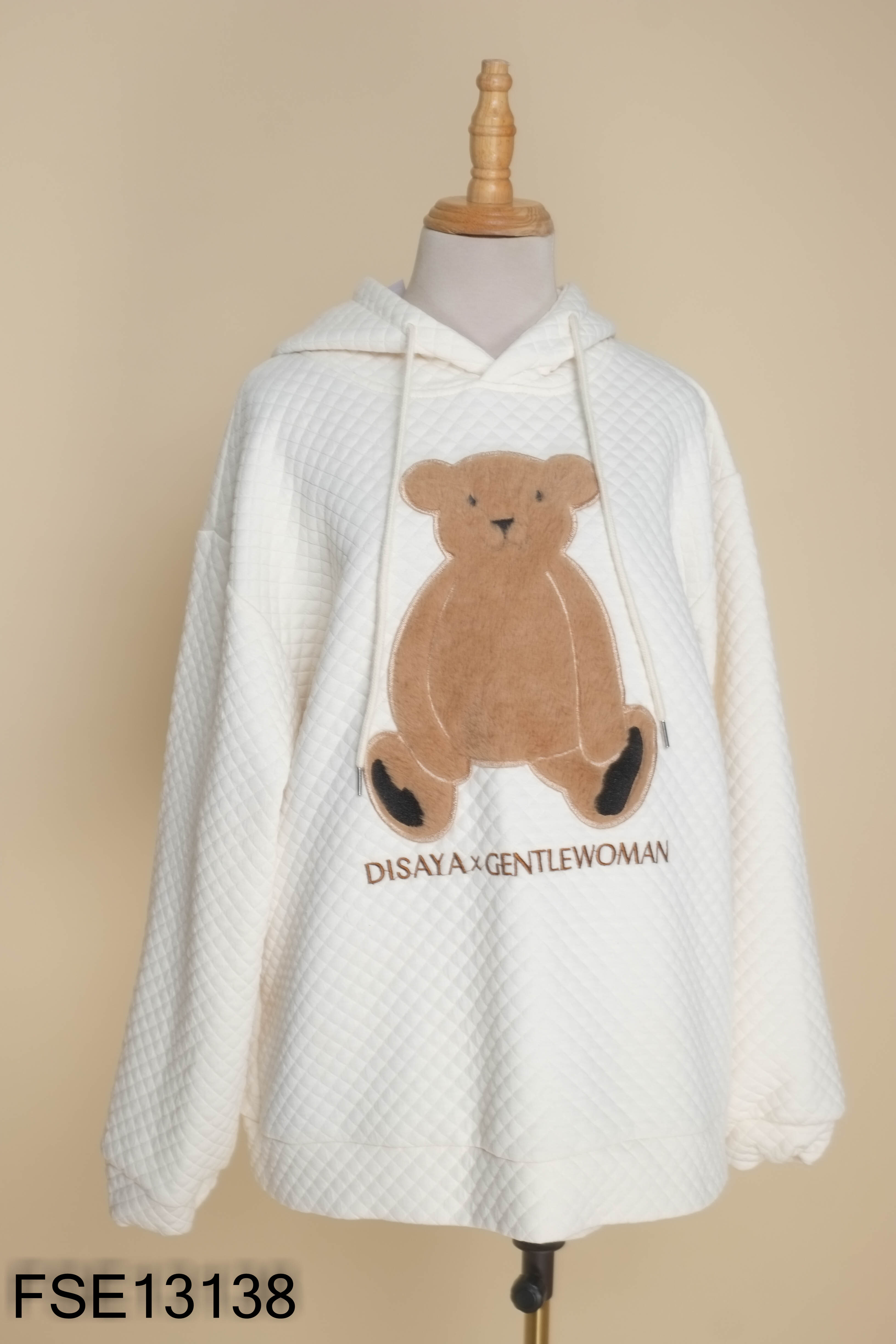 Set Áo hoodie be họa tiết gấu + Quần short