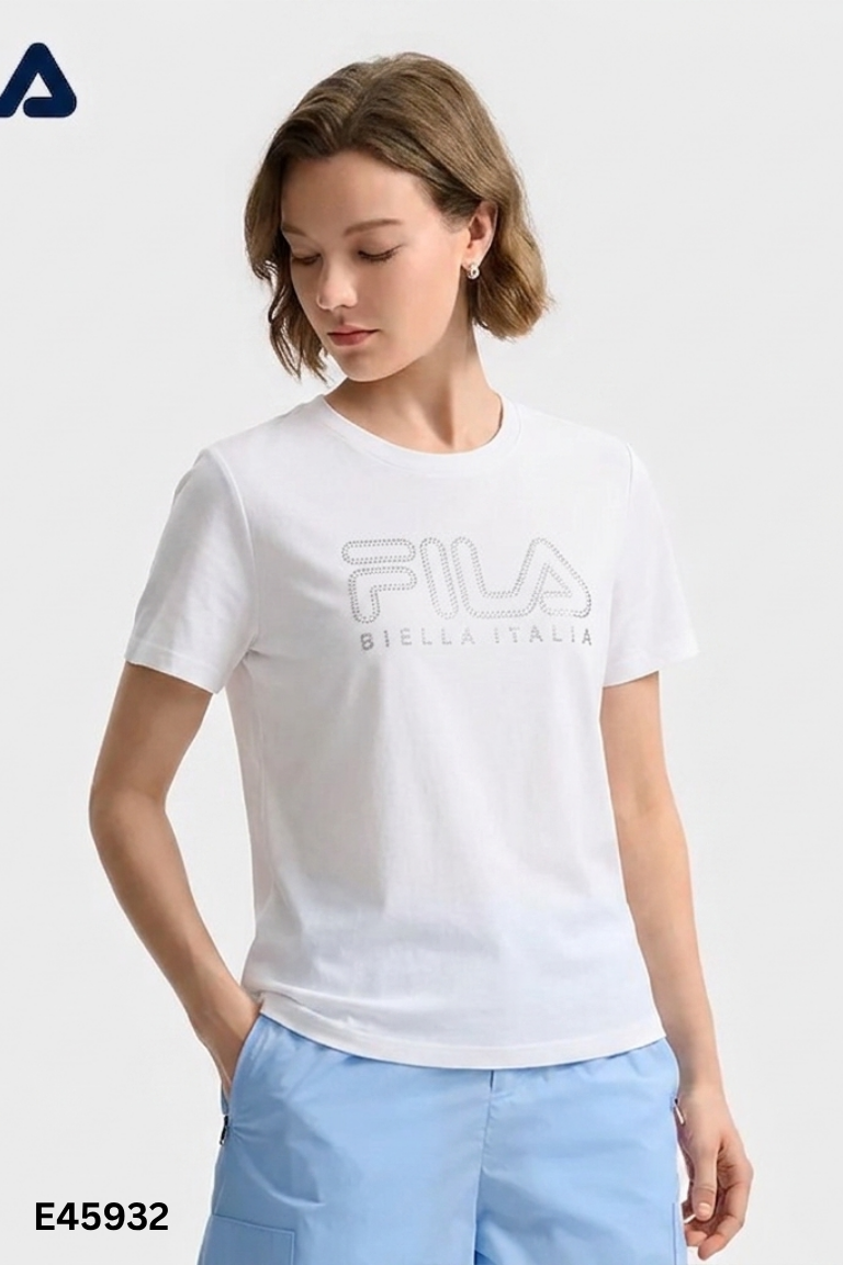Áo thun FILA trắng đính đá