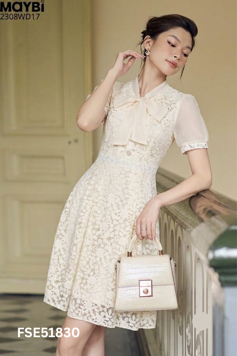 Váy HOÀNG HƯƠNG be họa tiết