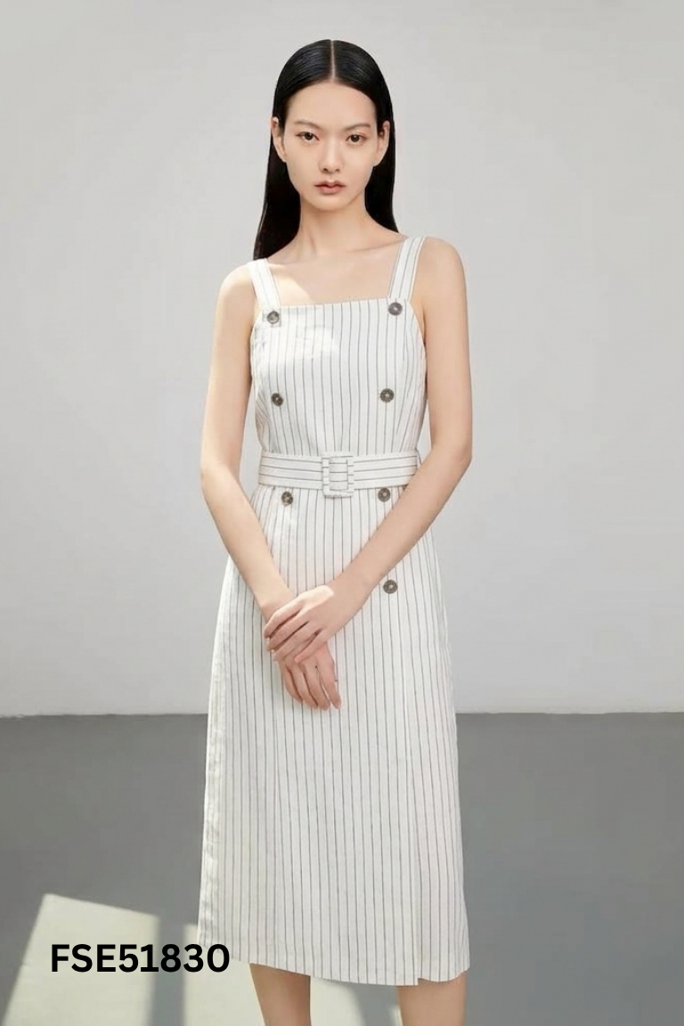 Váy trắng sọc đen