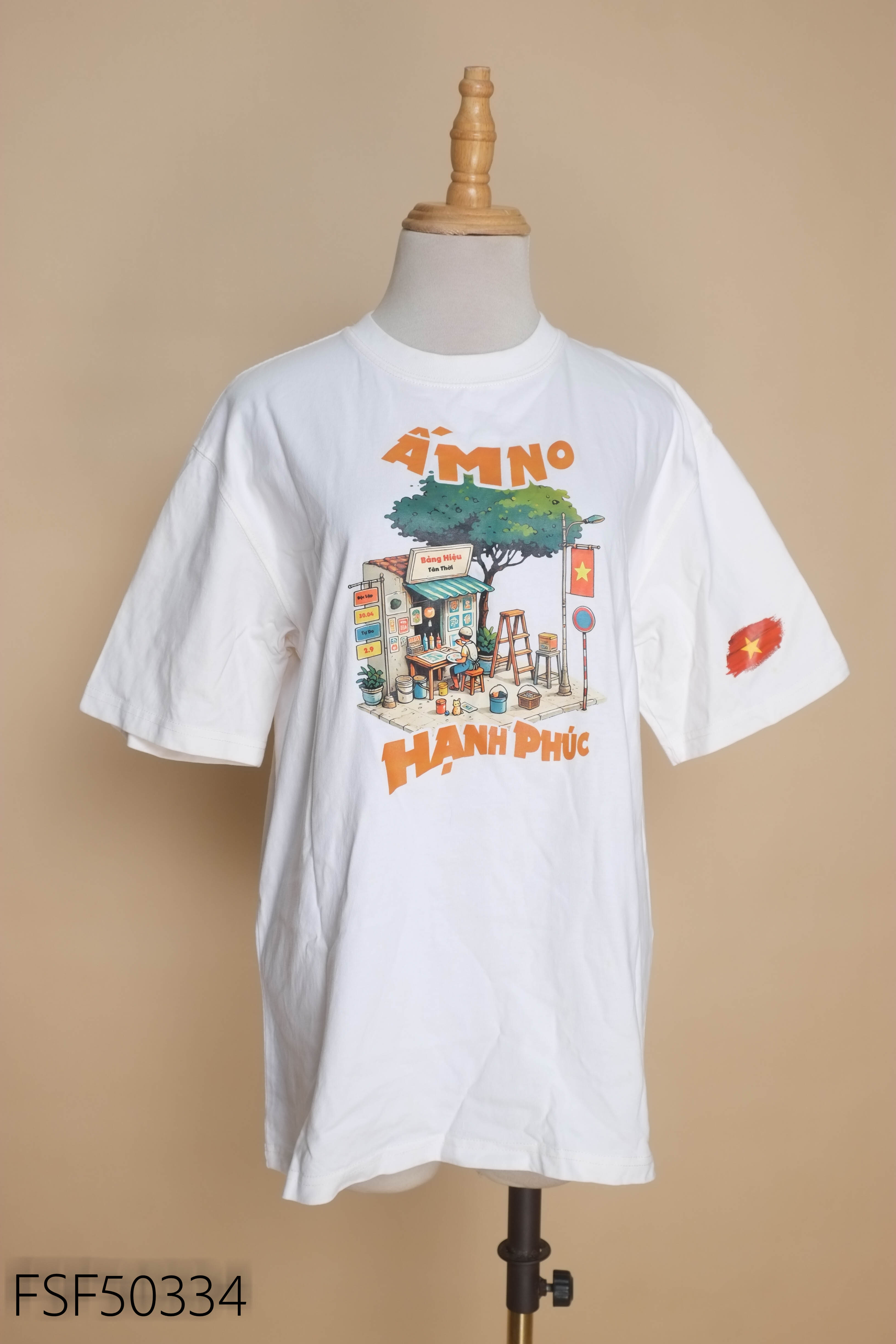 Áo thun trắng HALEY in hình