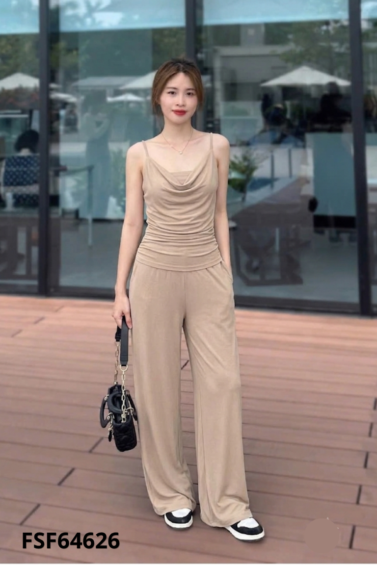 Jumpsuits quần nâu 2 dây