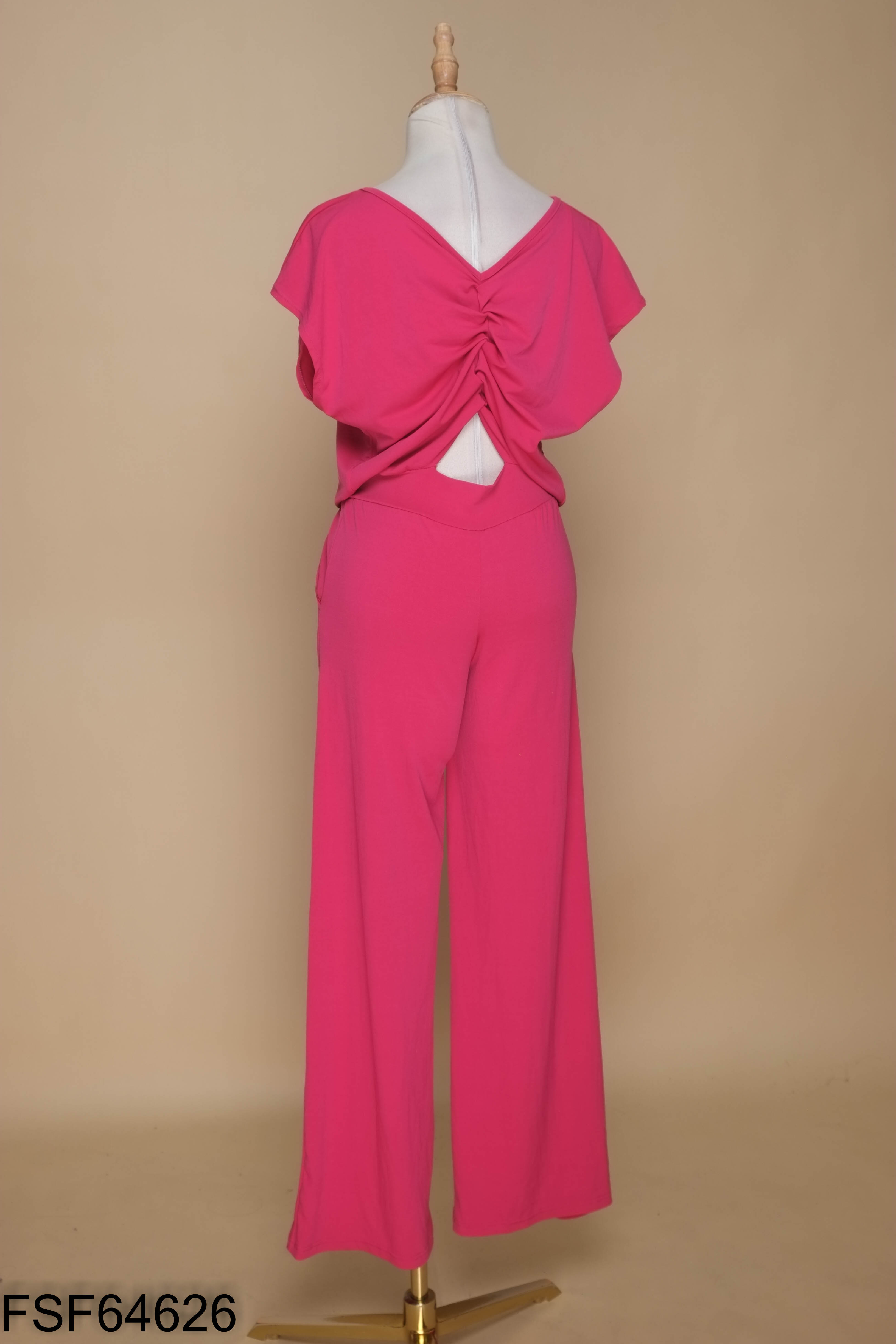 Jumpsuits quần hồng rúm ngực