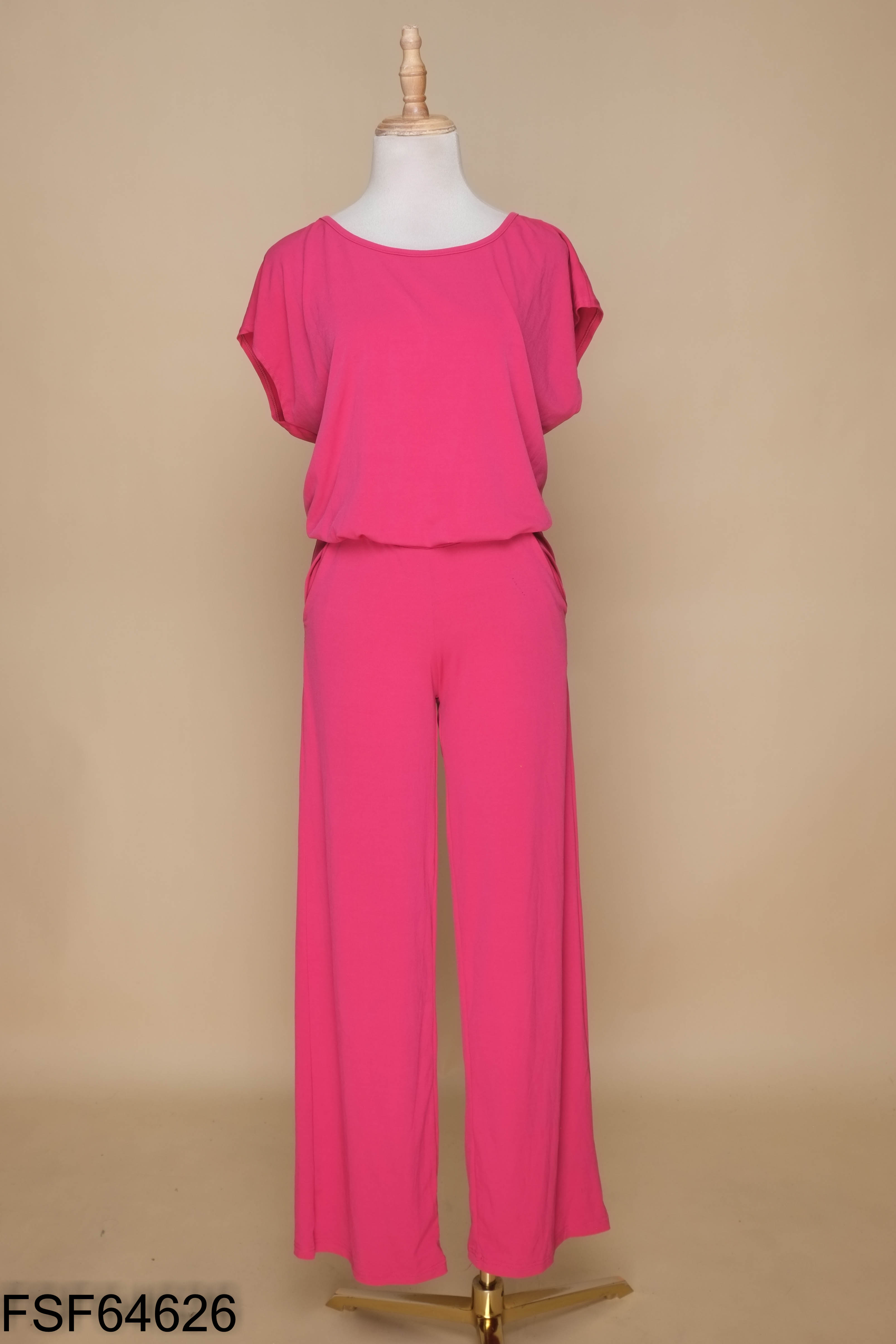 Jumpsuits quần hồng rúm ngực