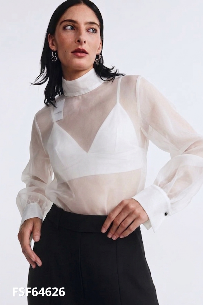 SET áo sơ mi voan trắng+ áo dây