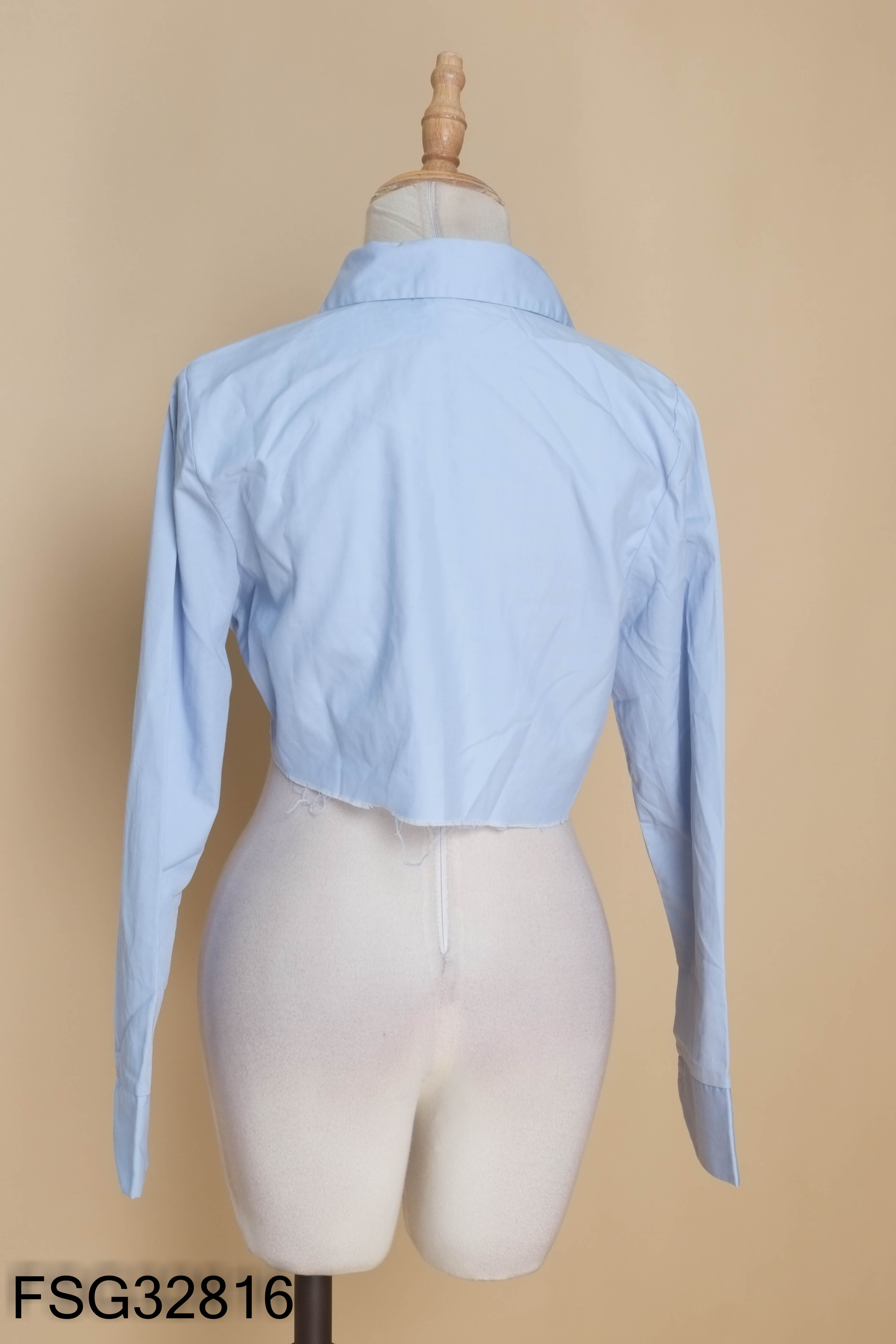 Áo sưo mi croptop xanh DALLA tua rua