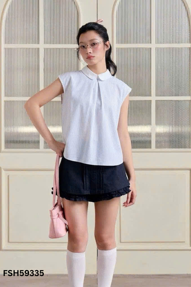 Áo trắng sọc xanh