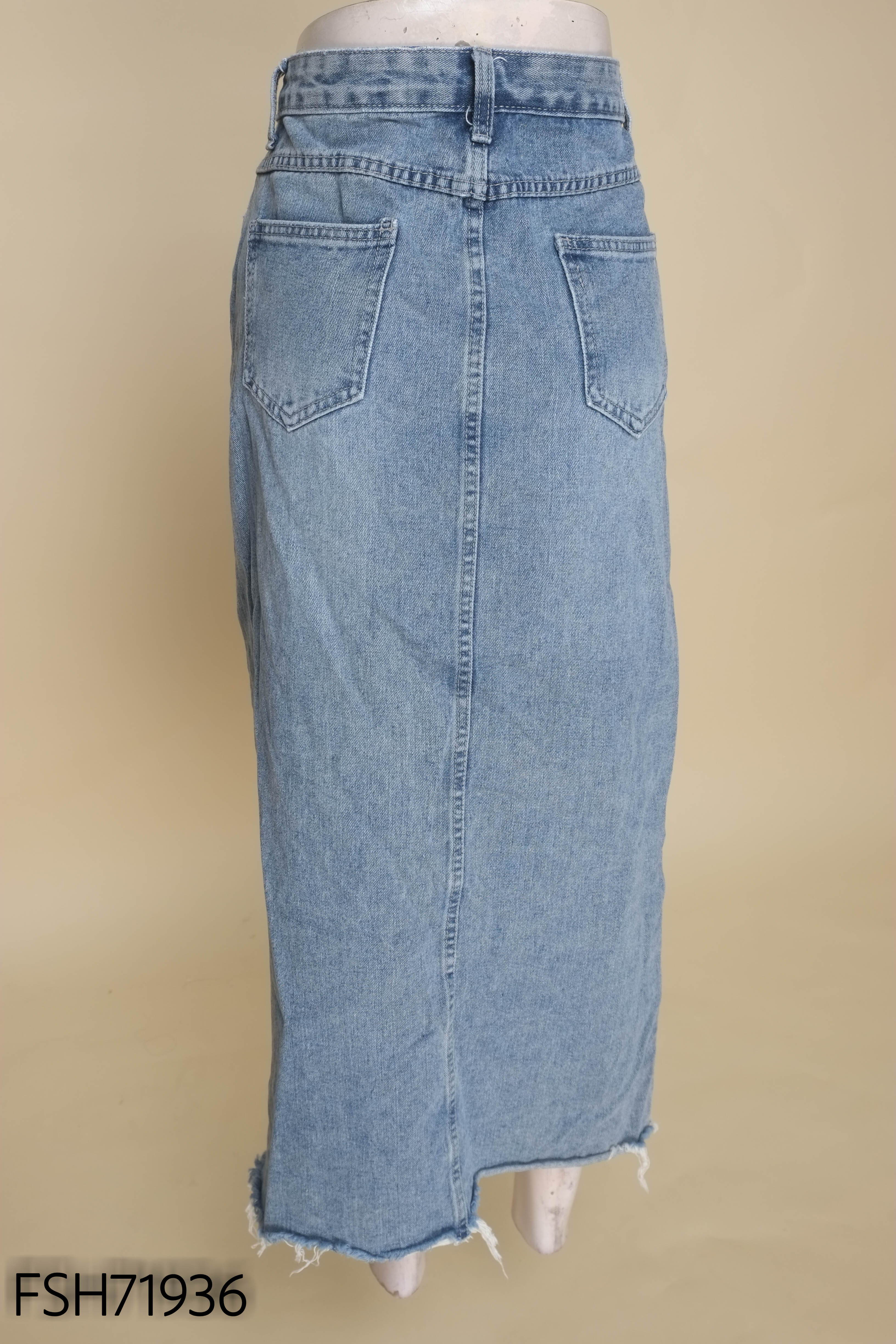 Chân váy jeans xanh dài