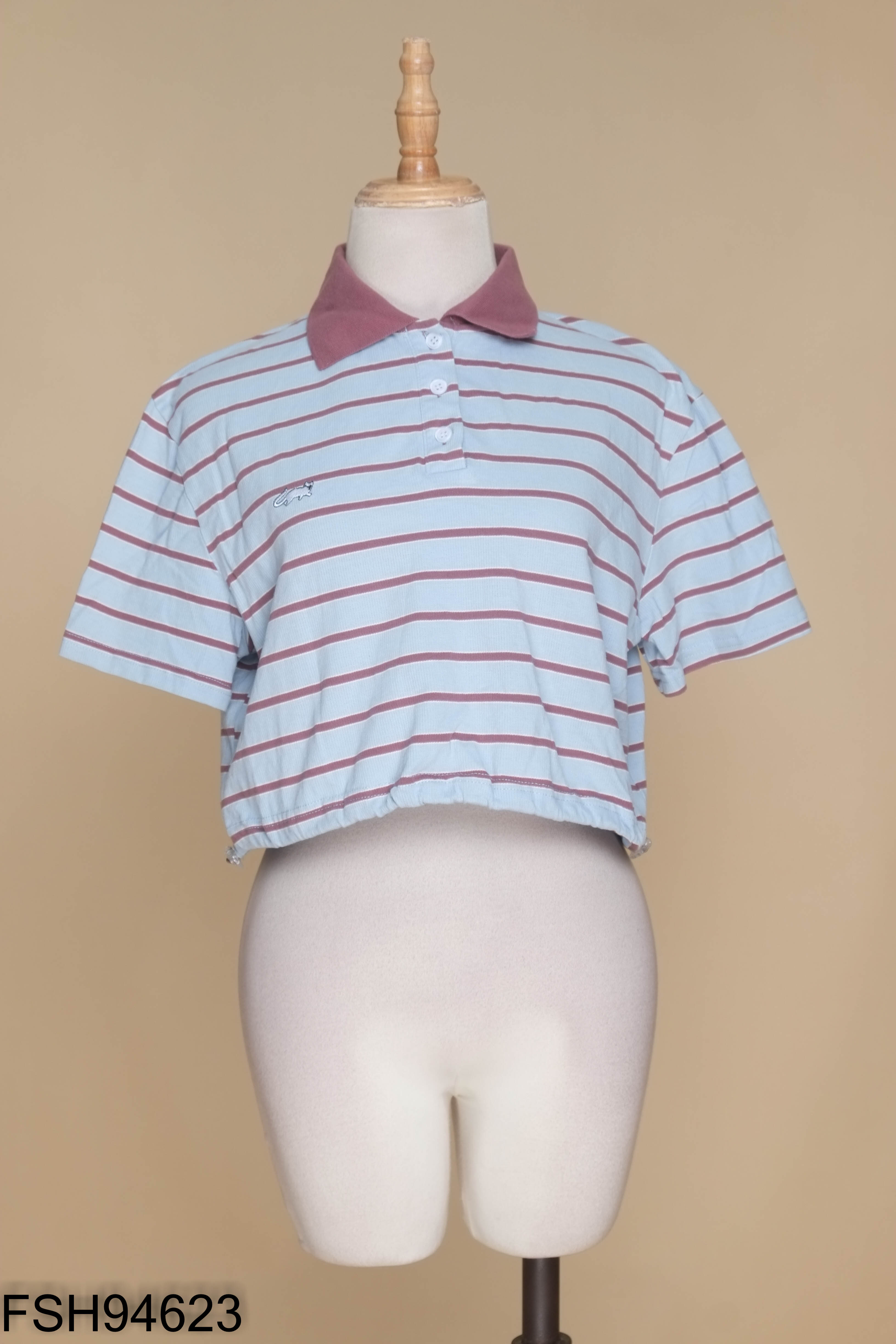 Áo polo LUNE xanh kẻ