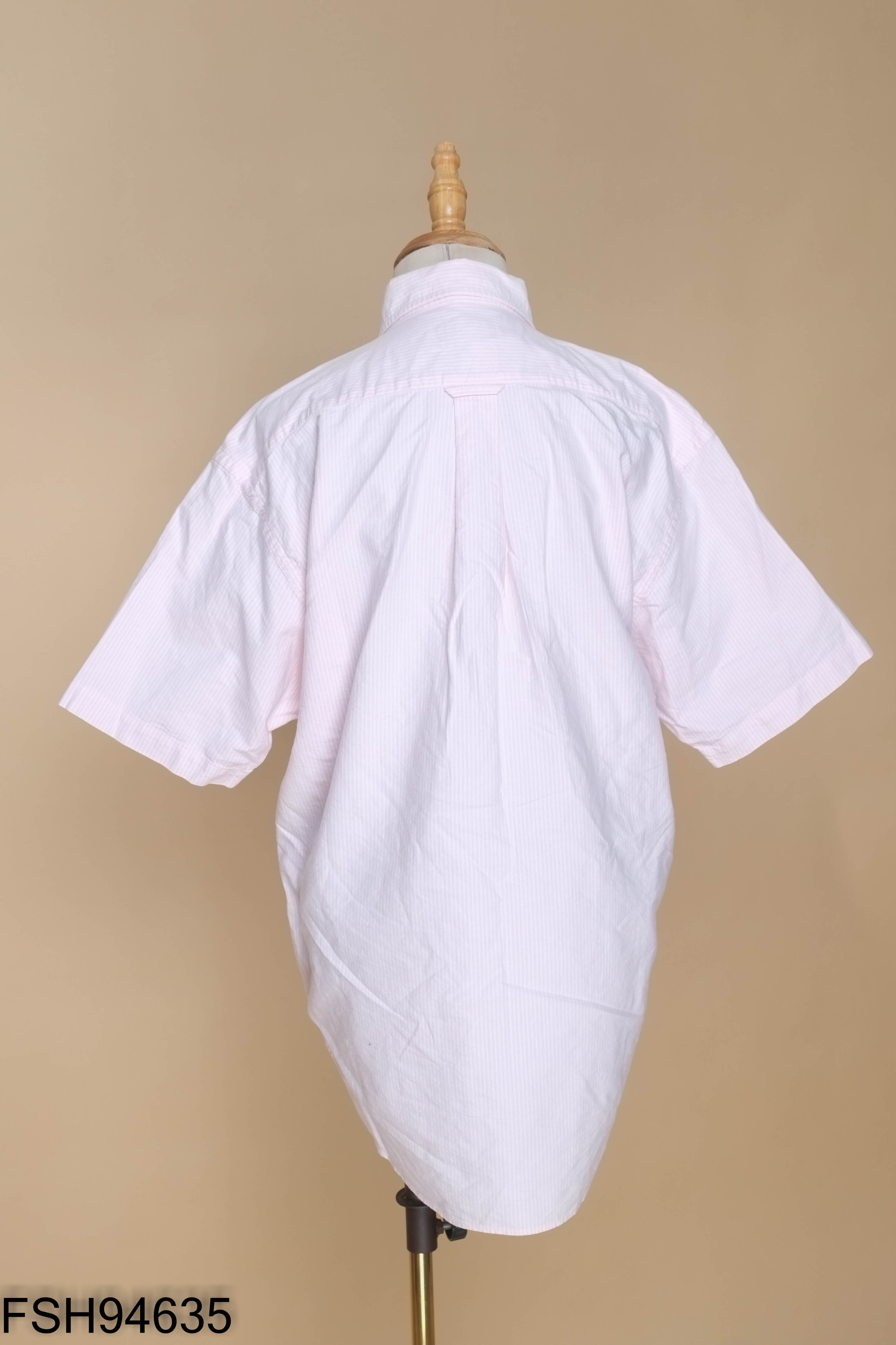 Áo sơ mi hồng sọc ngắn tay