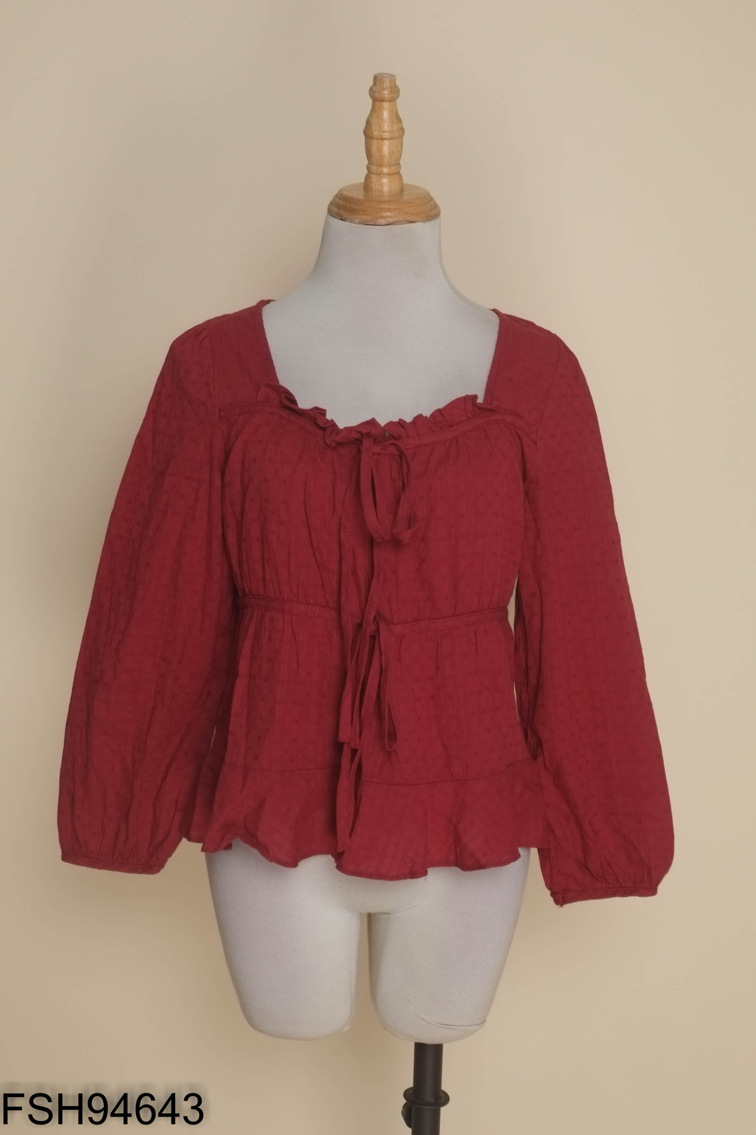 Áo babydoll đỏ bèo
