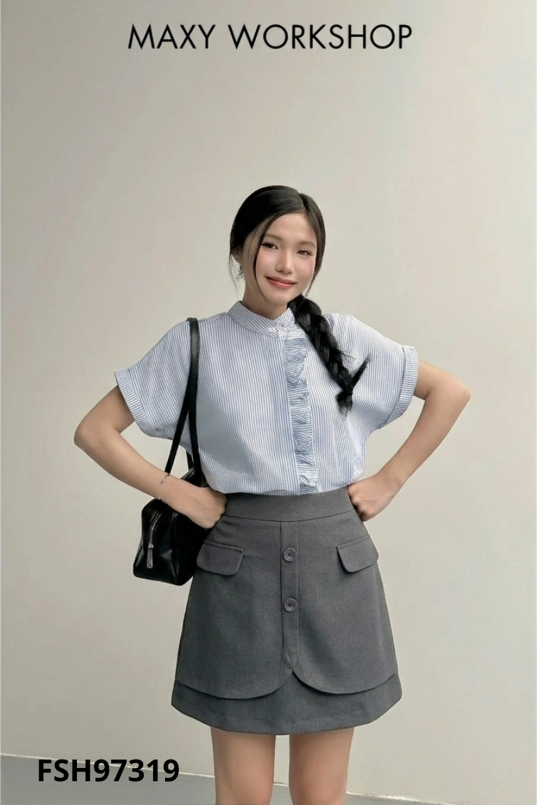 NEWTAG MINDY chân váy xanh ngắn