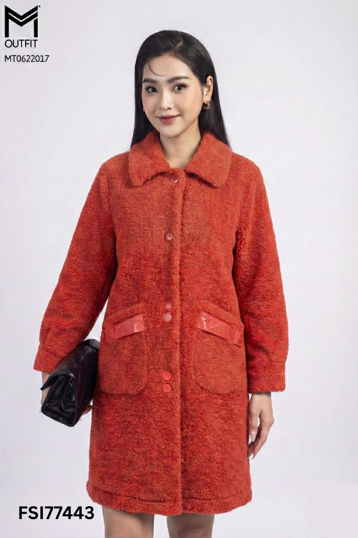 Áo khoác dáng dài lông cừu