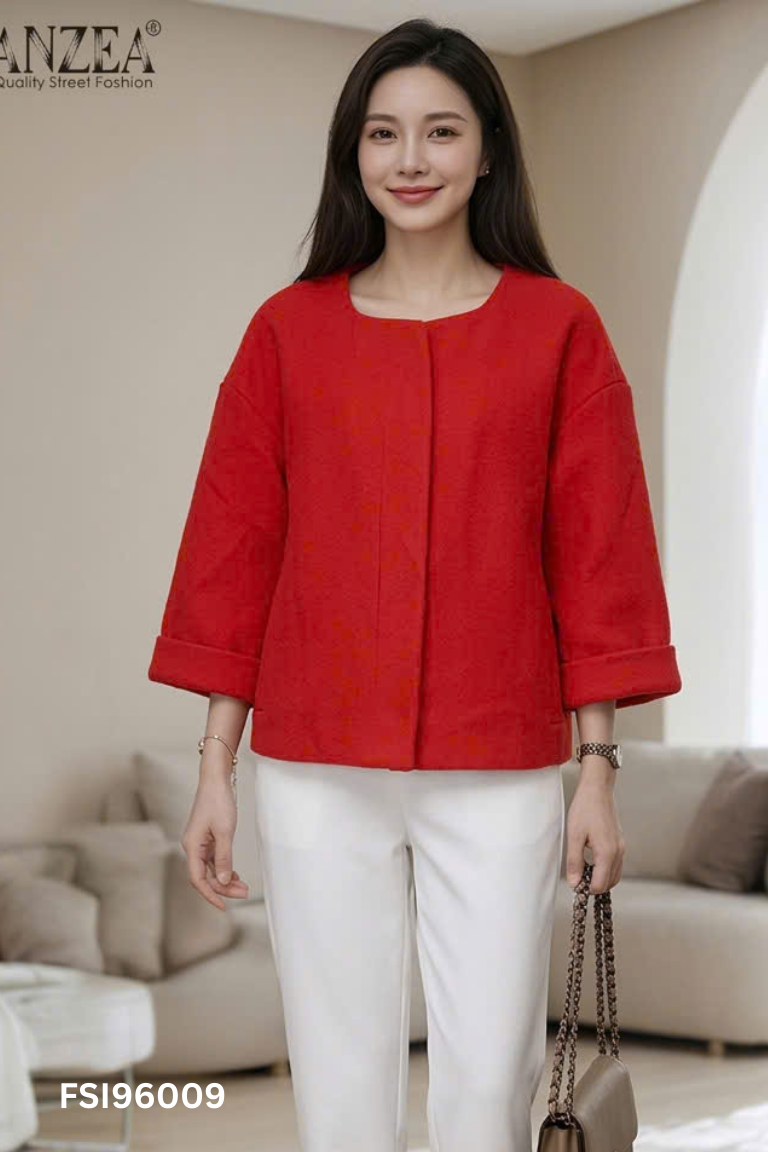 Áo khoác dạ đỏ