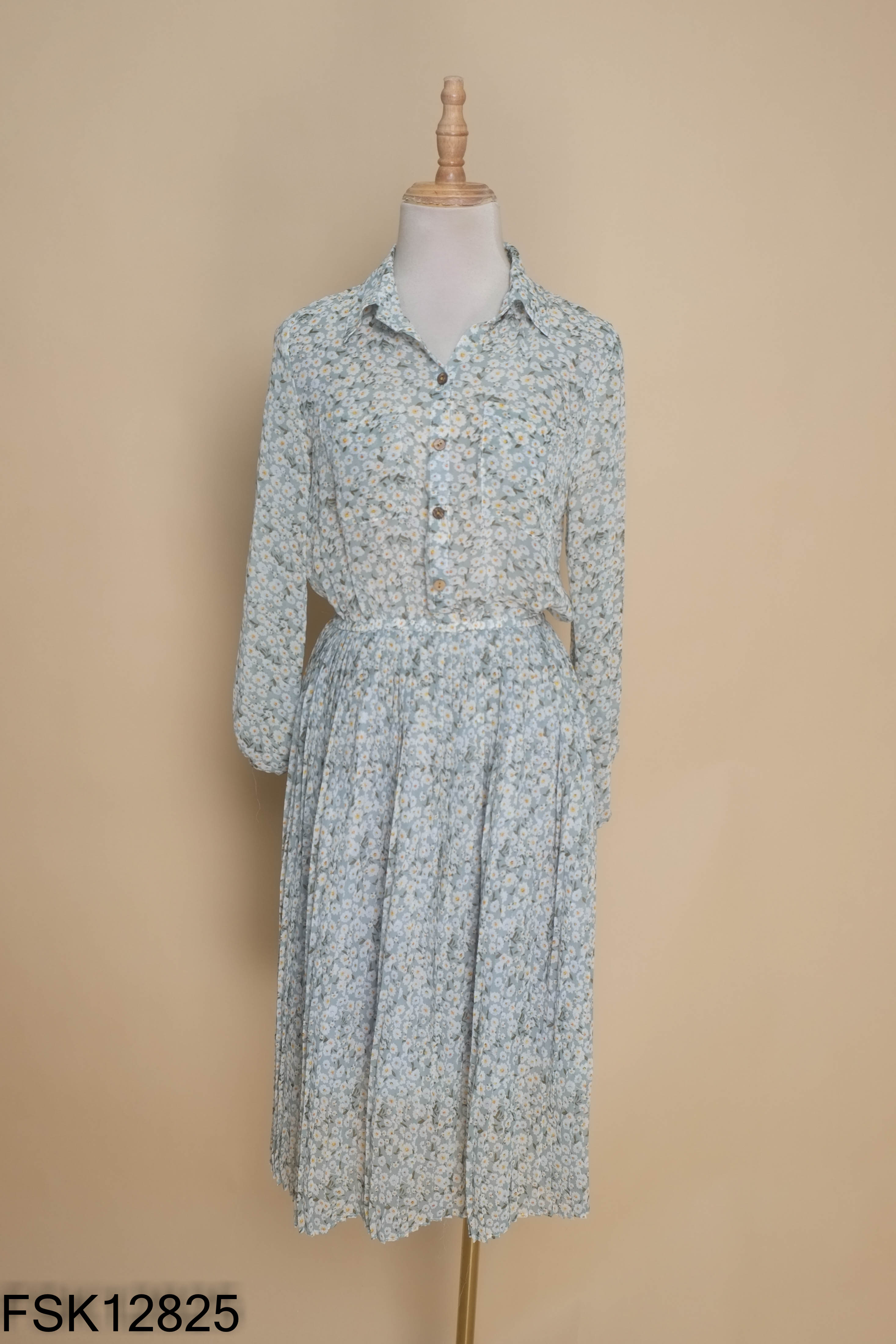 NEWTAG KHÉO FASHION váy xanh hoa nhí
