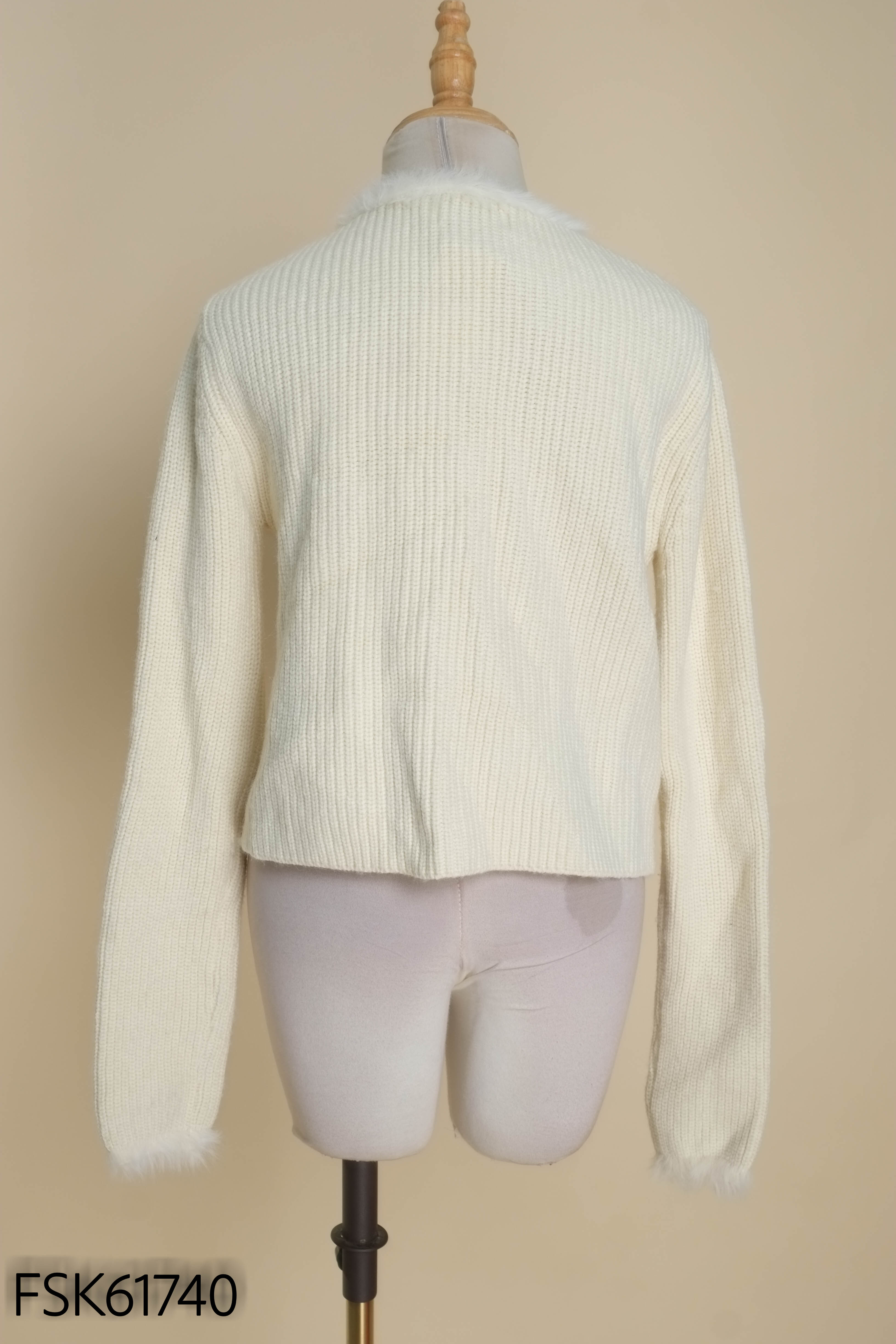 Cardigan be viền lông