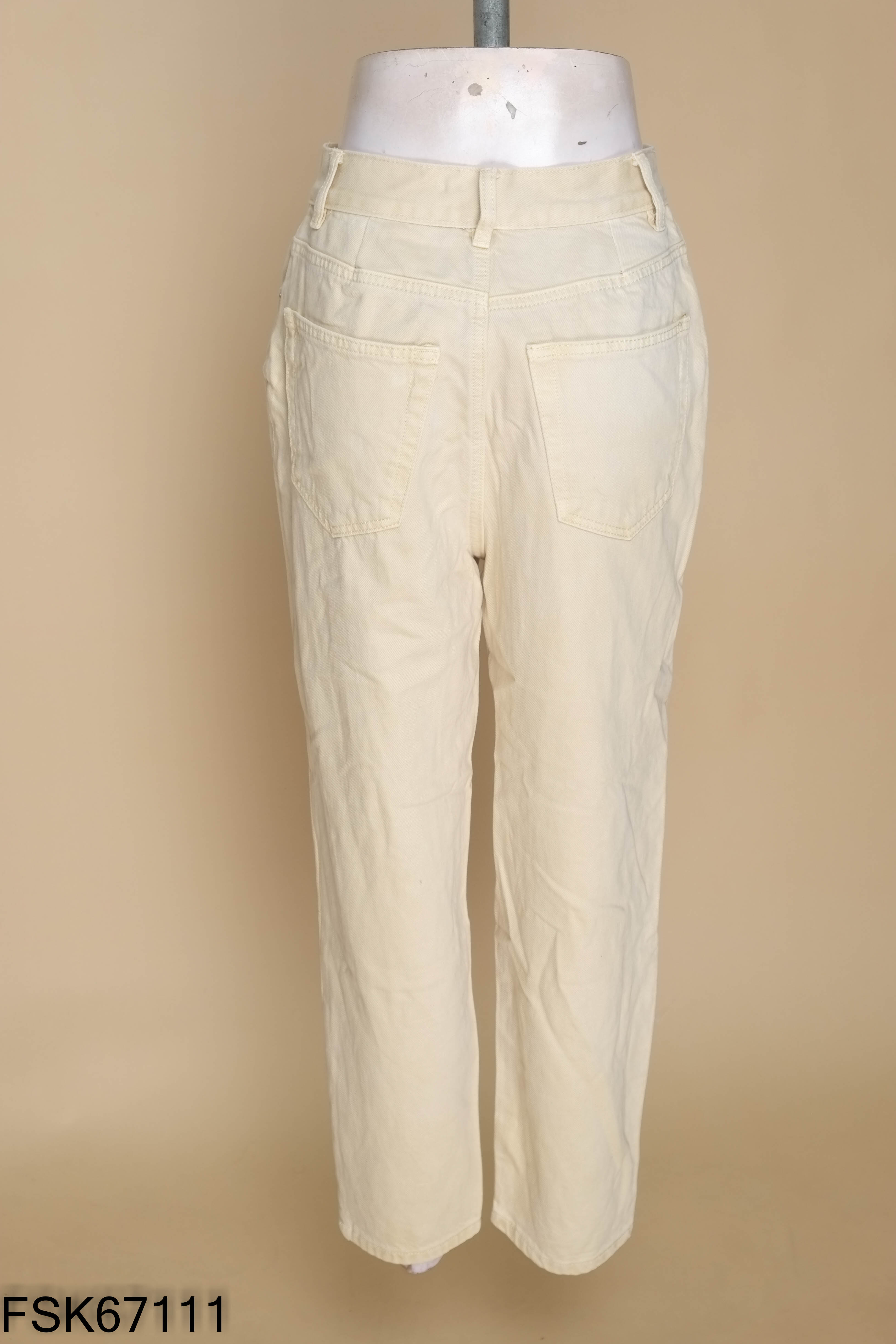 Quần jeans be đậm trơn suông