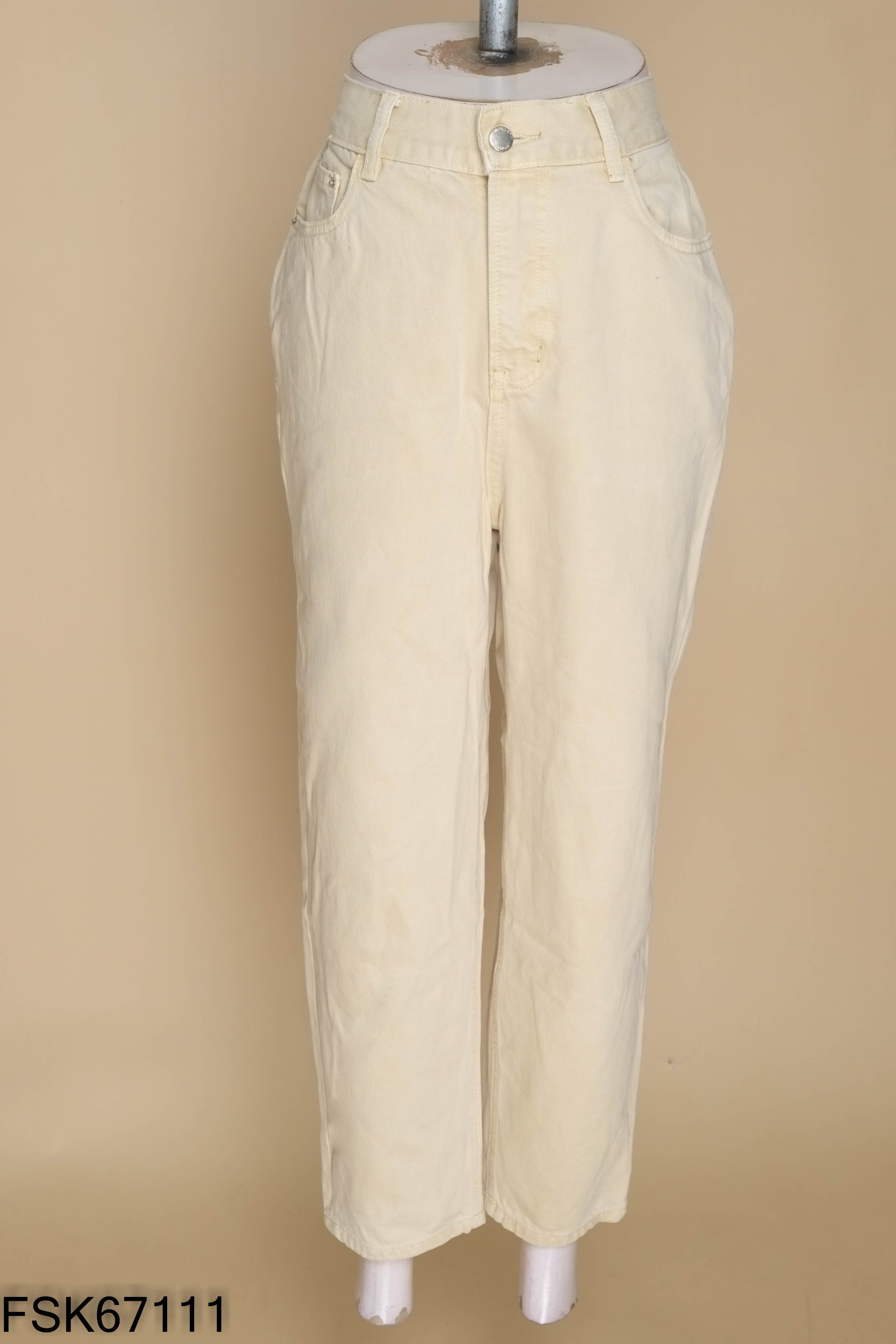 Quần jeans be đậm trơn suông