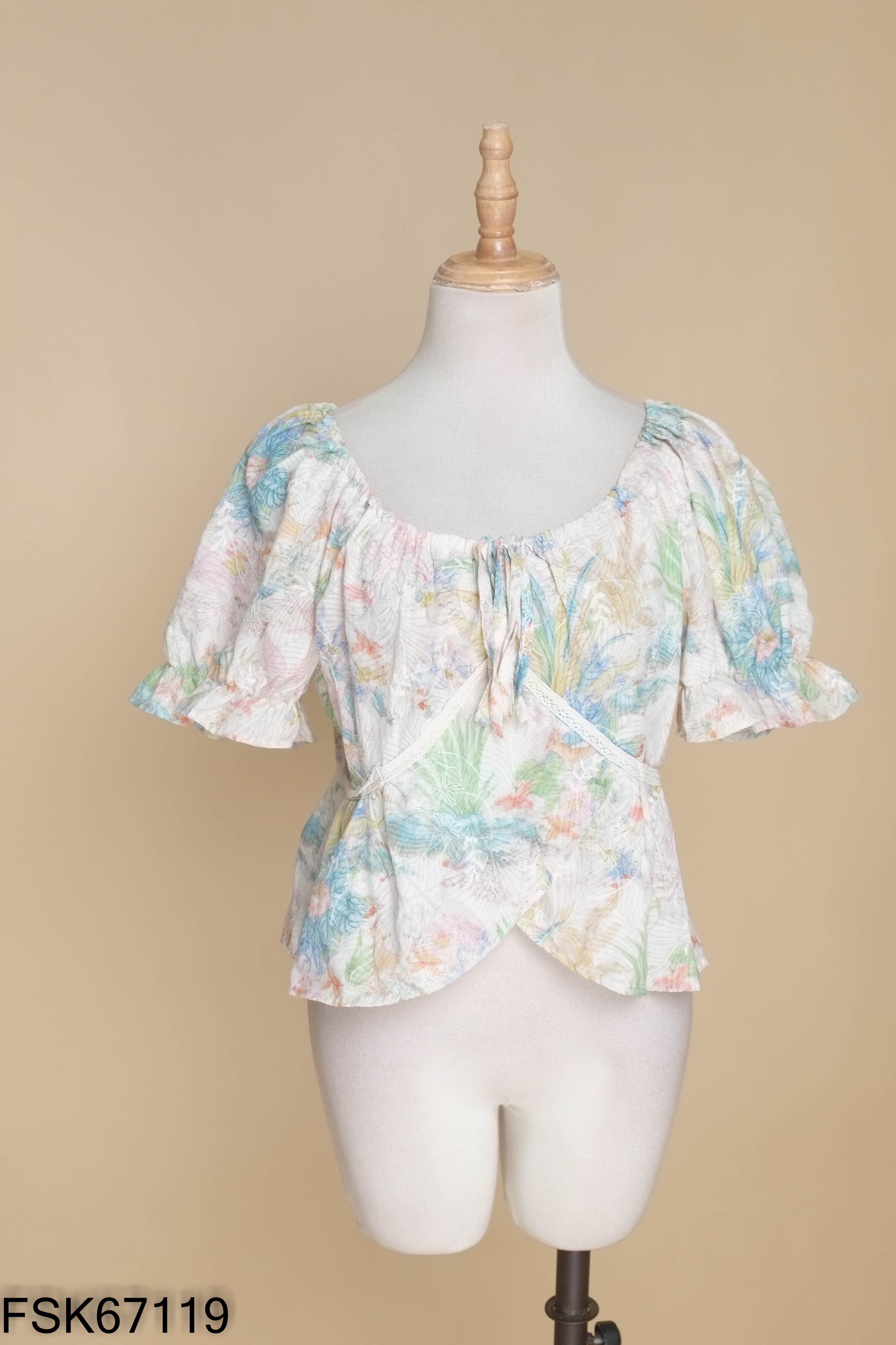 Áo babydoll xanh hoa