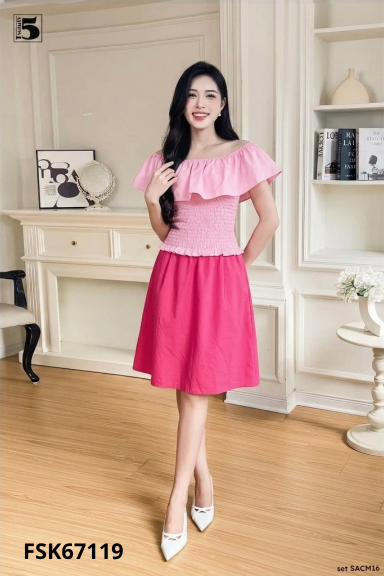 Set hồng TD BIGSIZE +váy