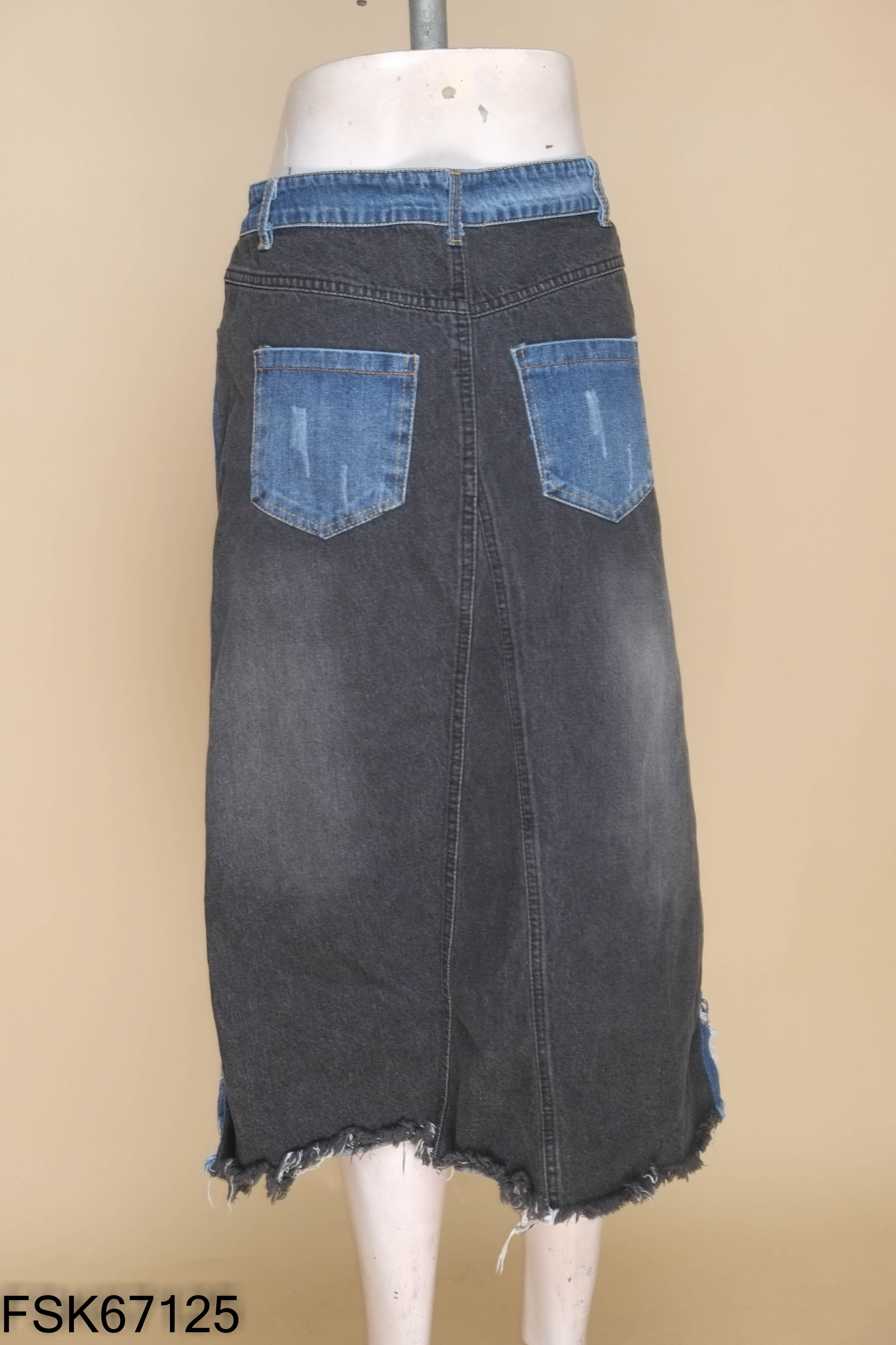 Chân váy jeans xanh GG HOLIDAY