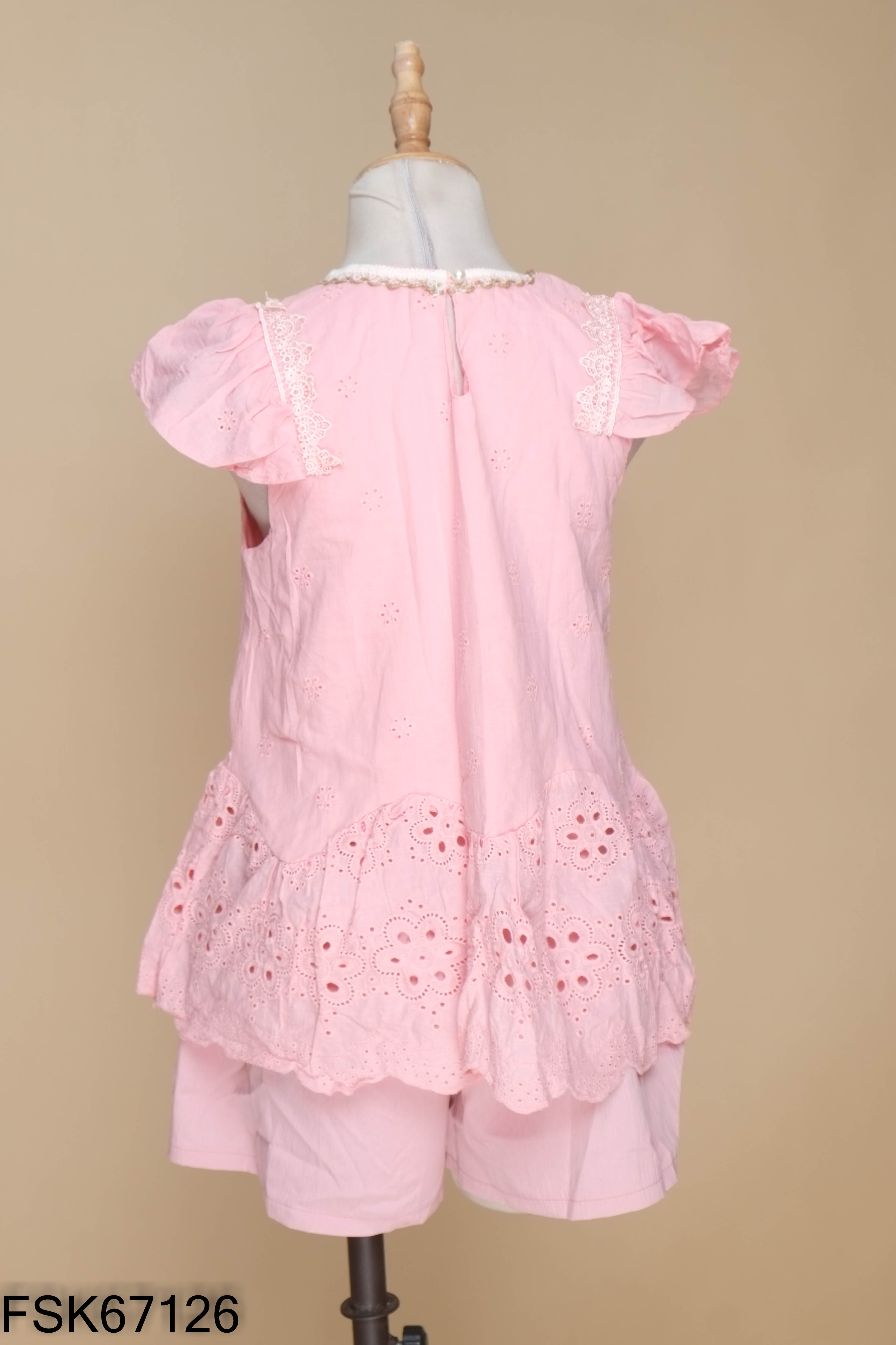 SET áo hồng phối ren+ quần