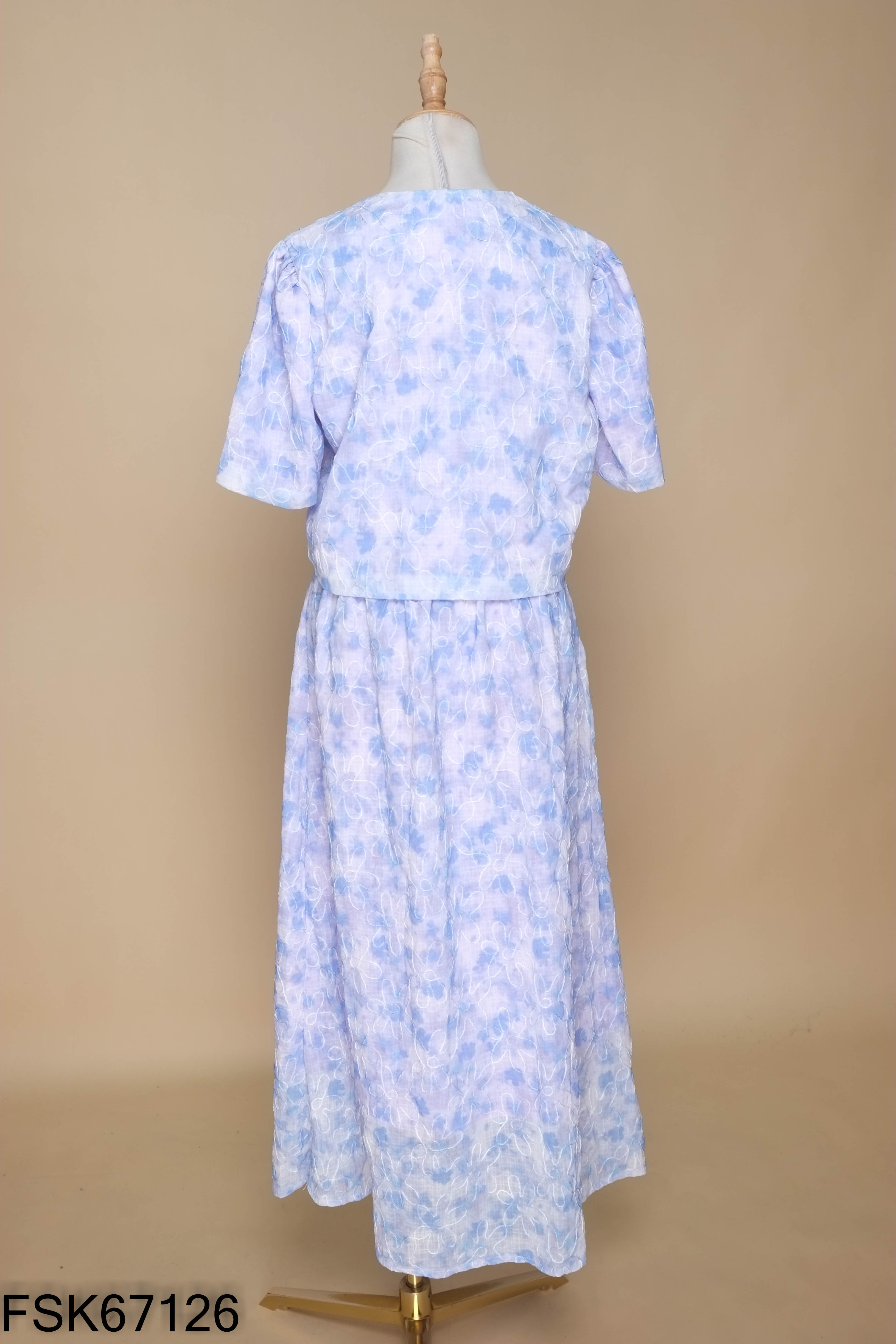 SET áo tím thêu hoa+ chân váy dài