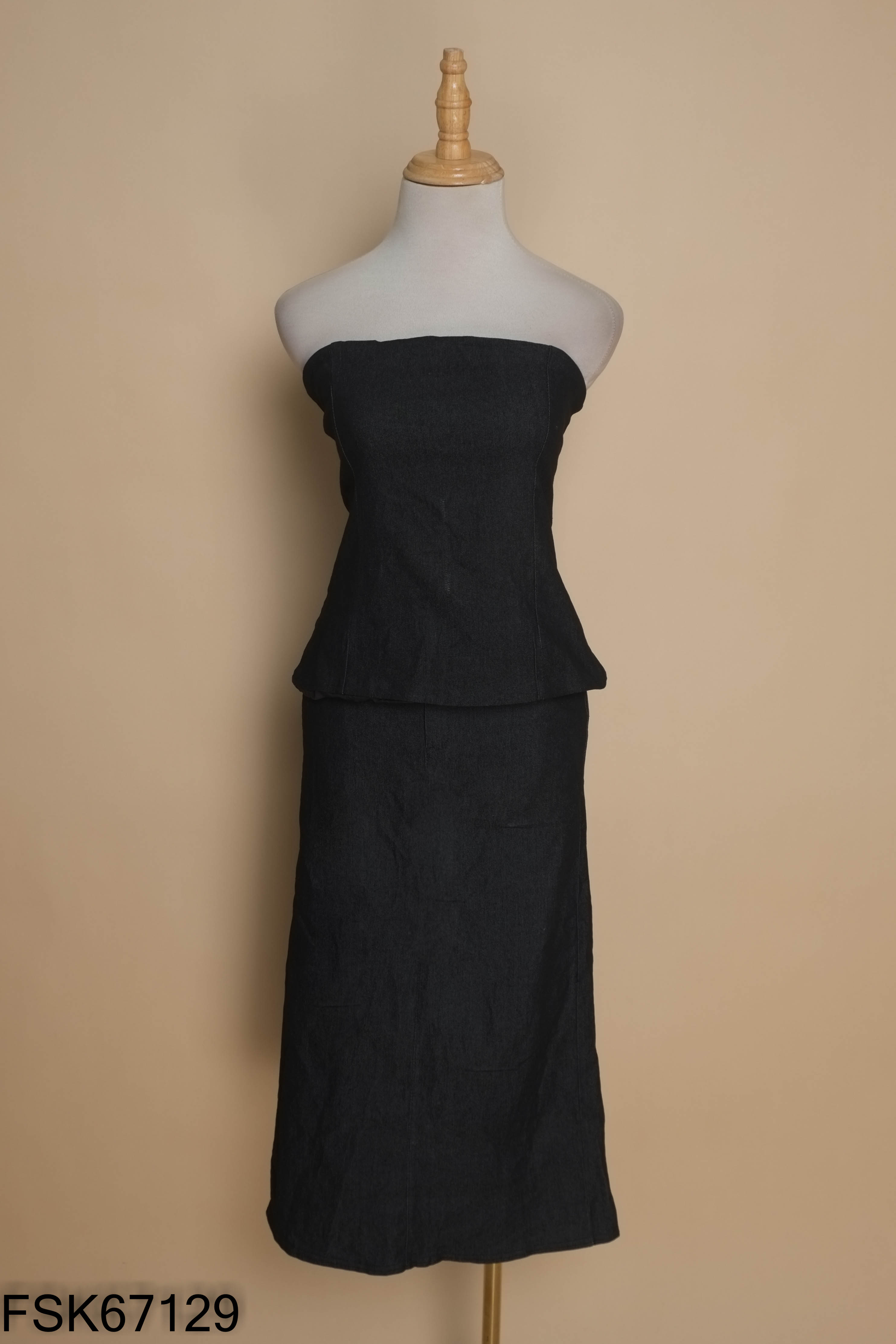 NEWTAG Set áo quây + quần jean đen xám