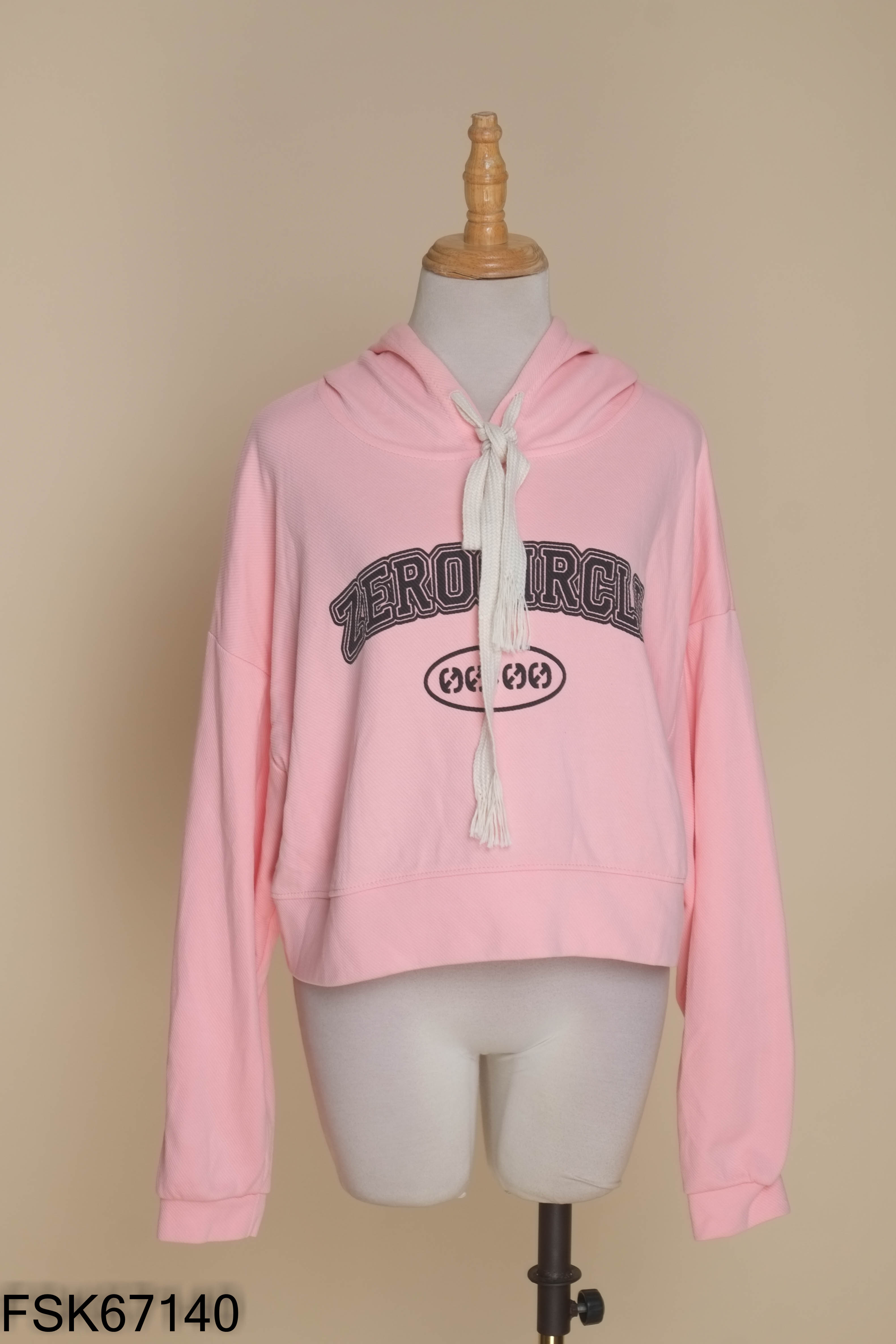 Áo hoodie hồng mũ liền