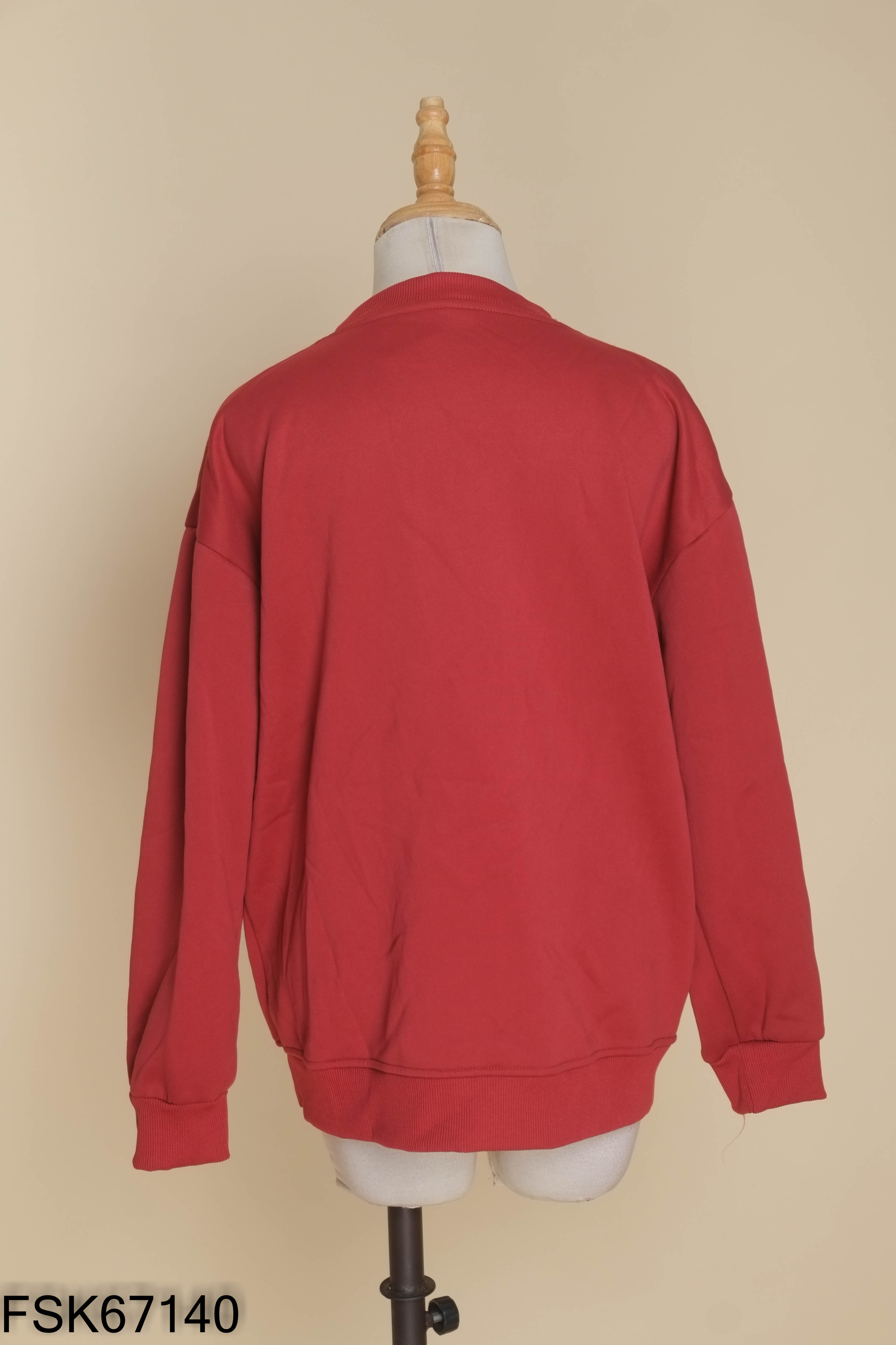 Áo nỉ hồng sẫm in hình