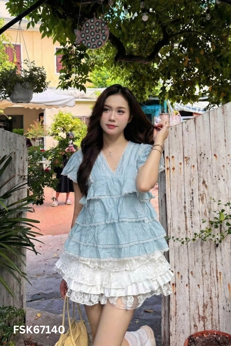 Áo xanh bèo ren