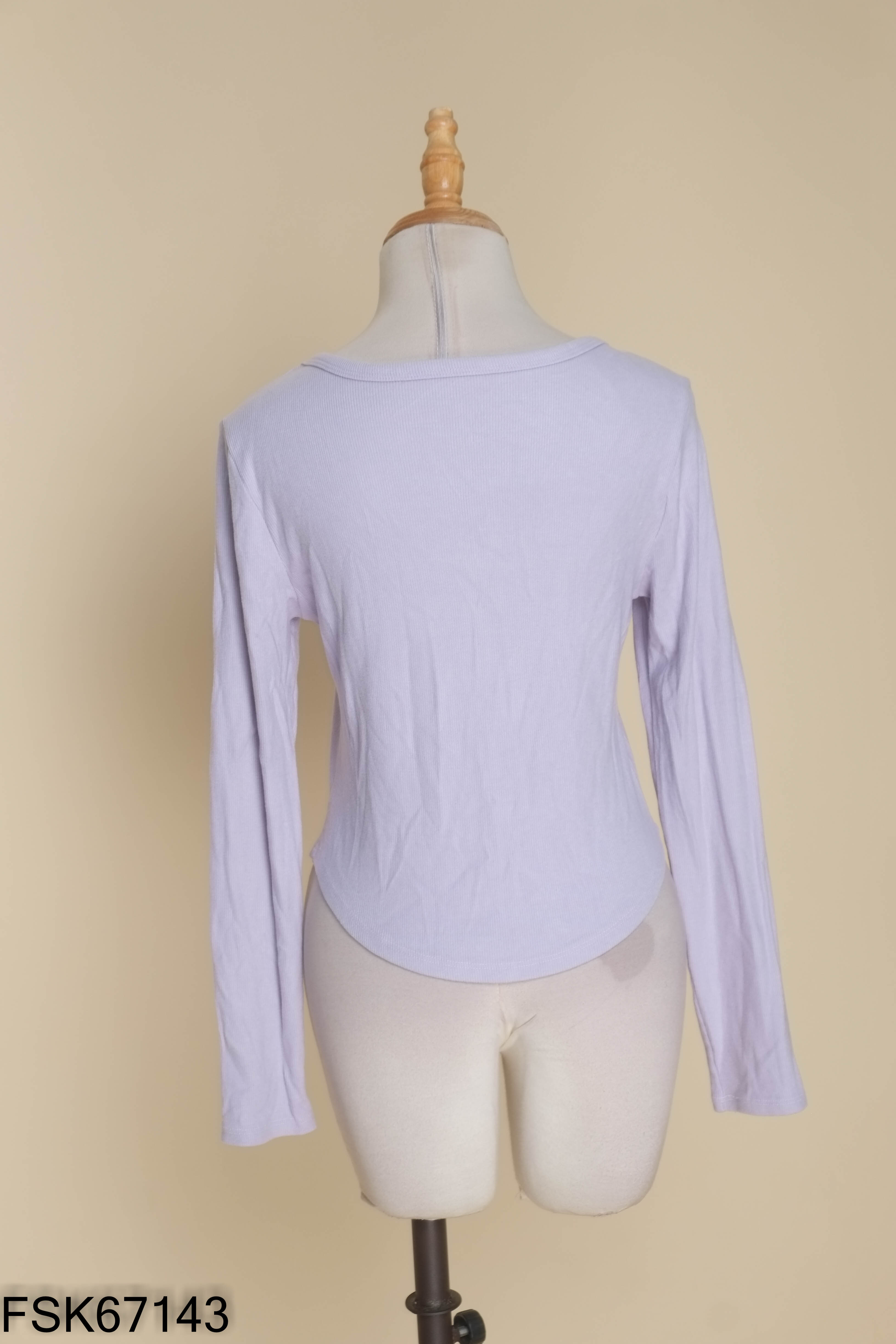 Áo croptop tím nhạt tay dài