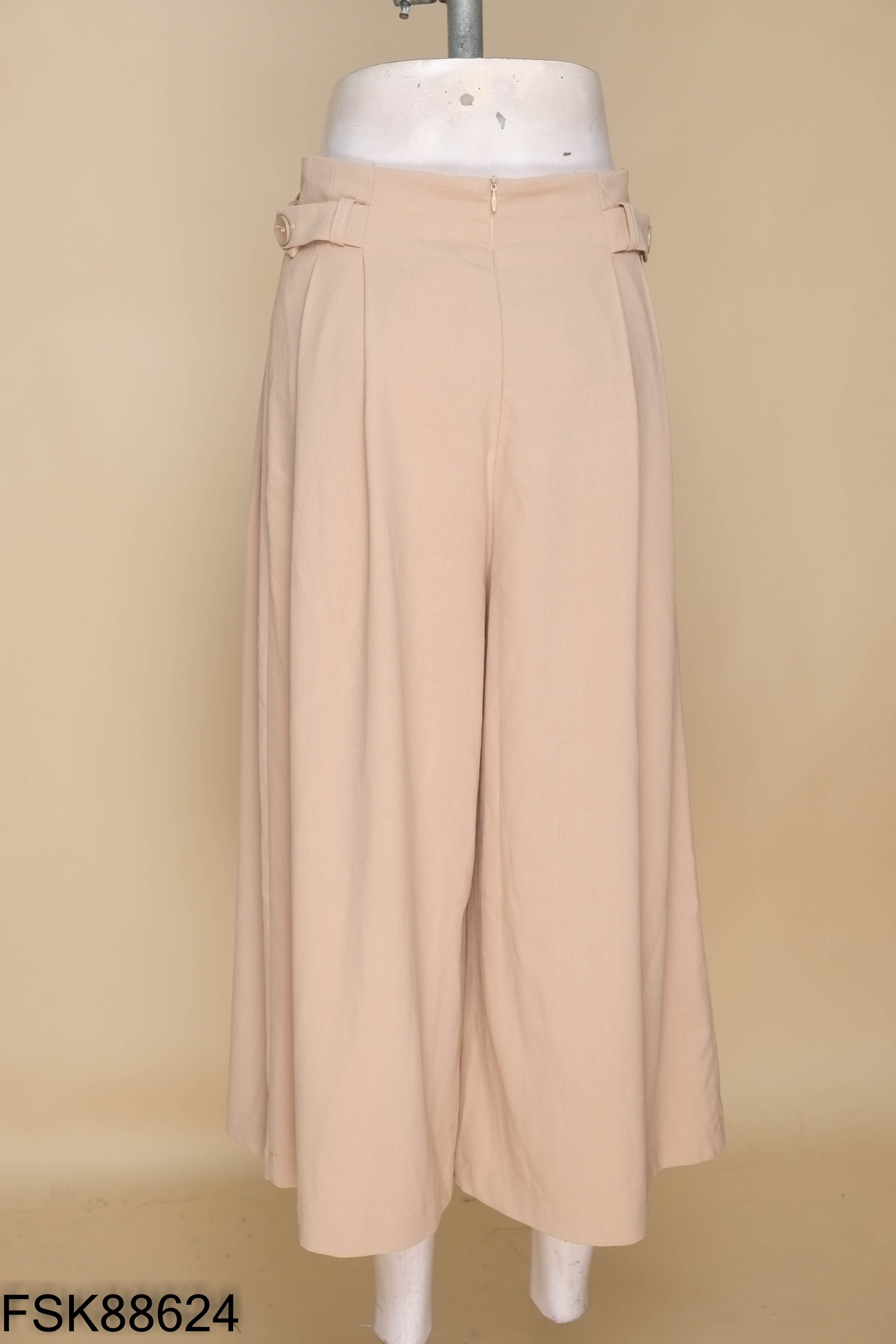 Quần culottes vải nâu