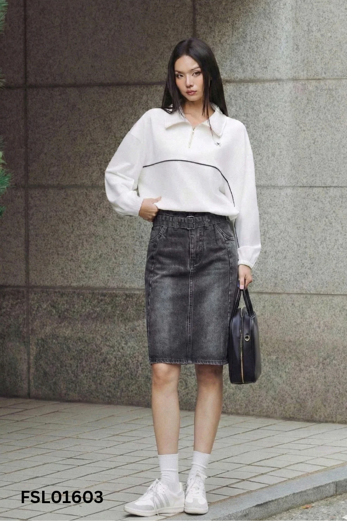 Chân váy jeans đen